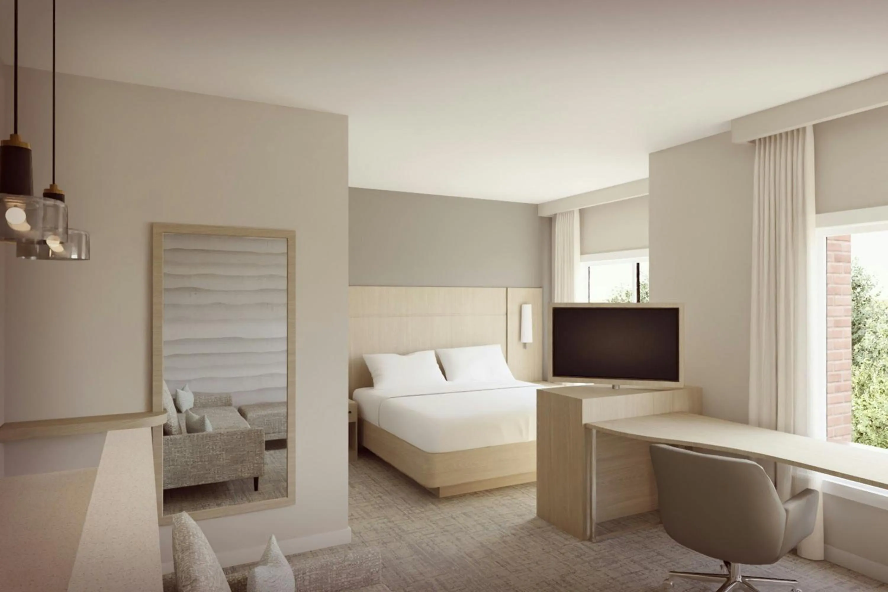 Kitchen or kitchenette, Bed in Residence Inn by Marriott Melville