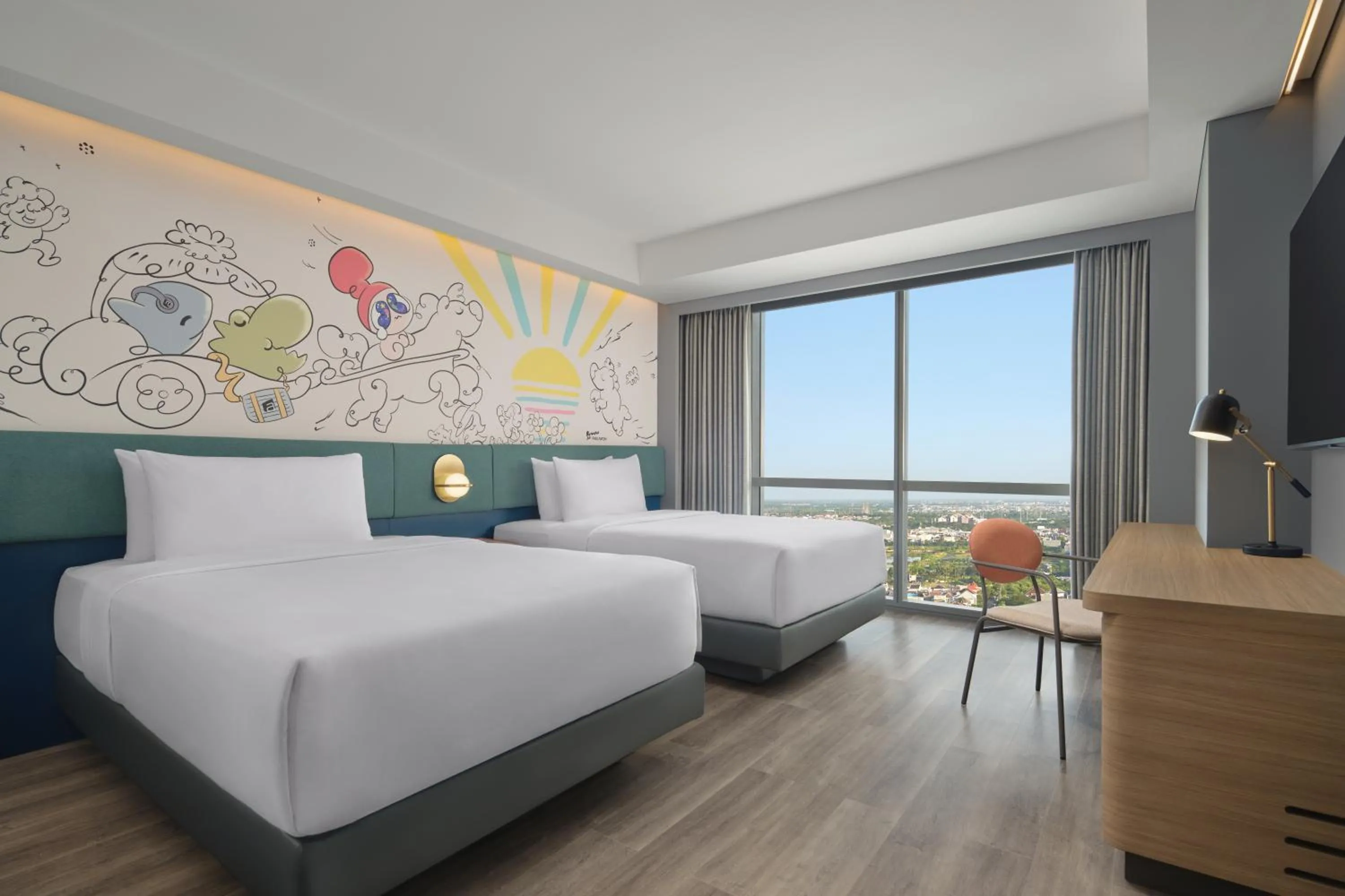 Deluxe Loft Twin Room with Two Twin Beds in Aloft Surabaya Pakuwon City