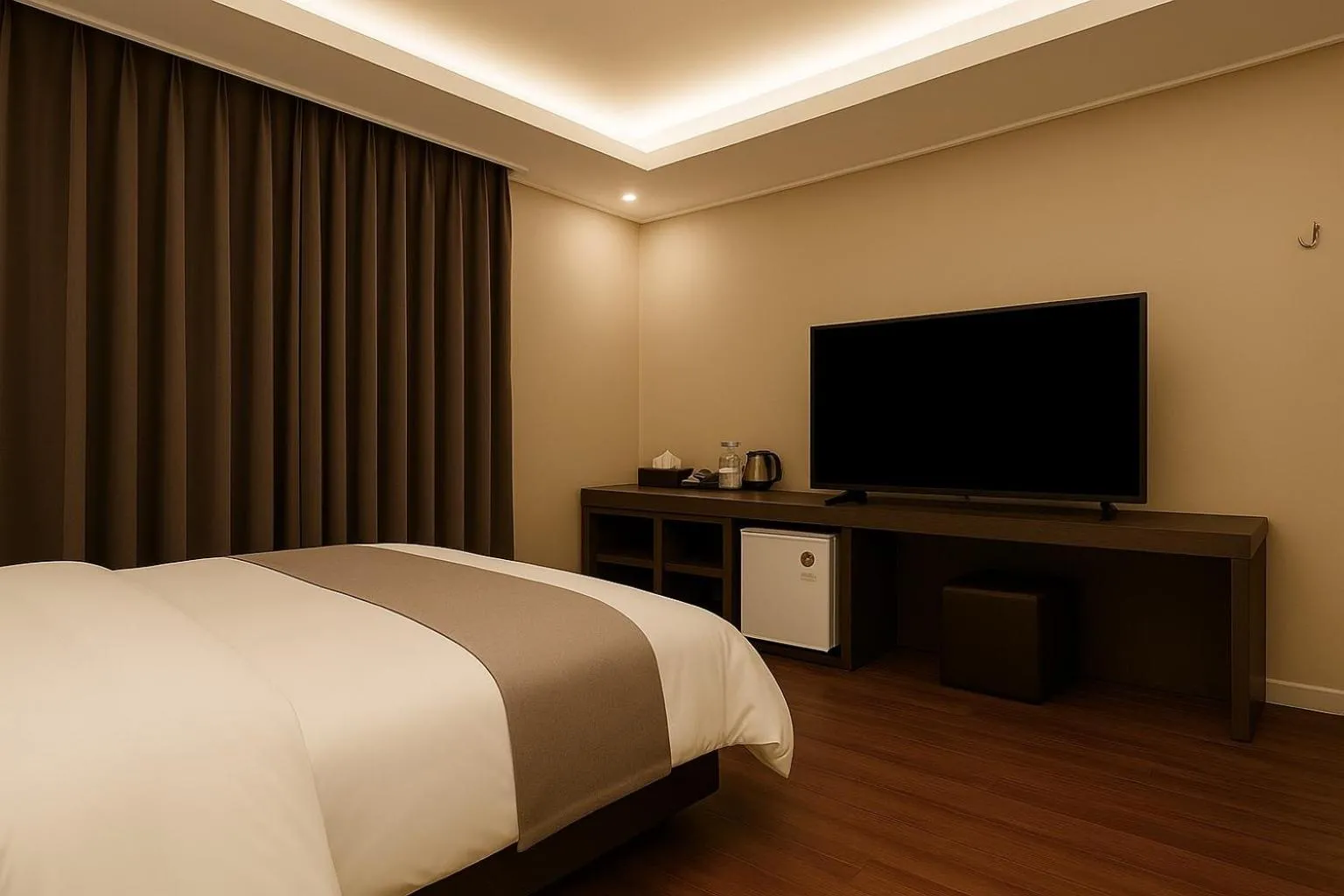 TV and multimedia, Bed in Seosan Modern Hotel