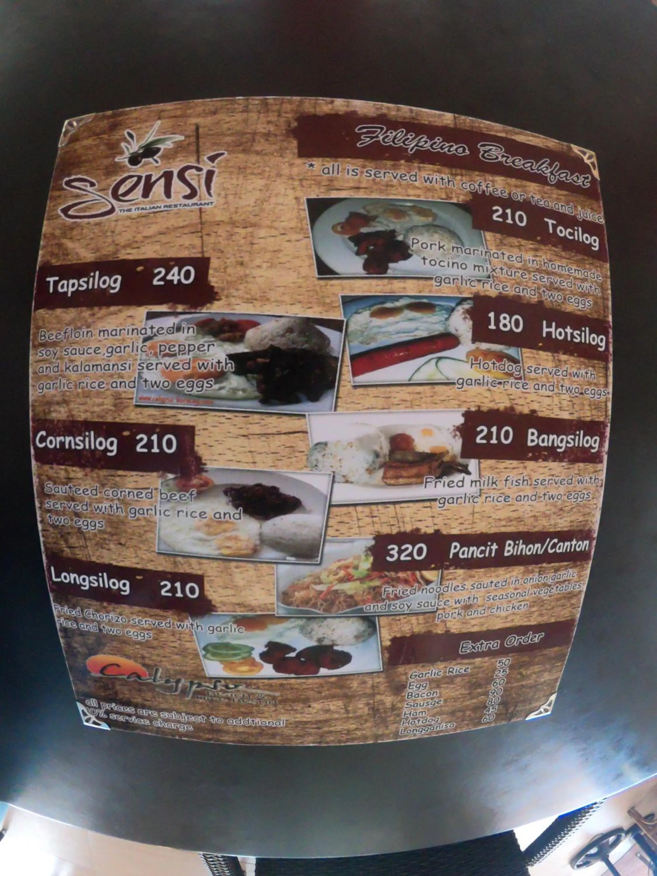 Breakfast in Calypso Beach and Dive Resort