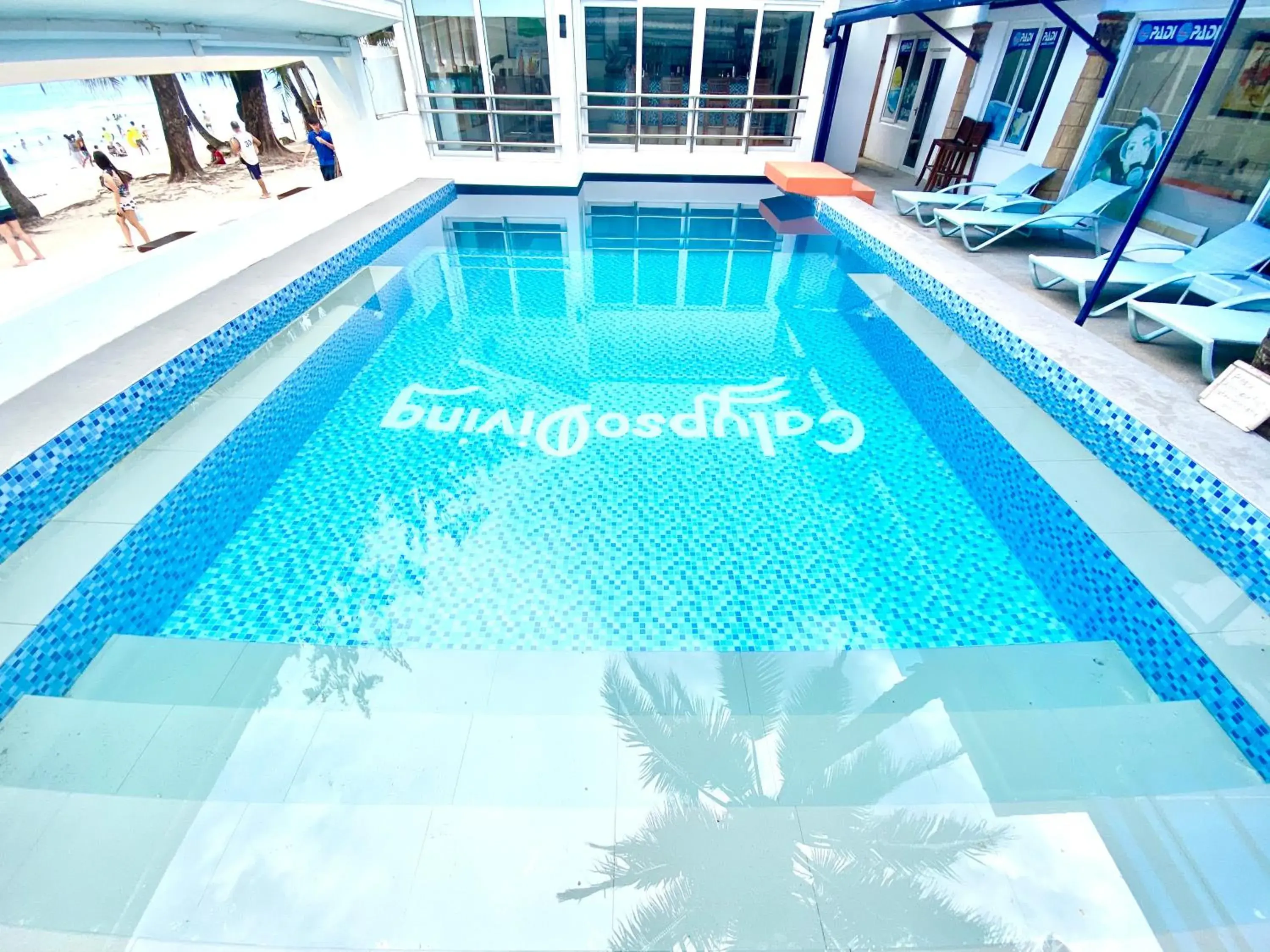 Pool view in Calypso Beach and Dive Resort Pool view in Calypso Beach and Dive Resort