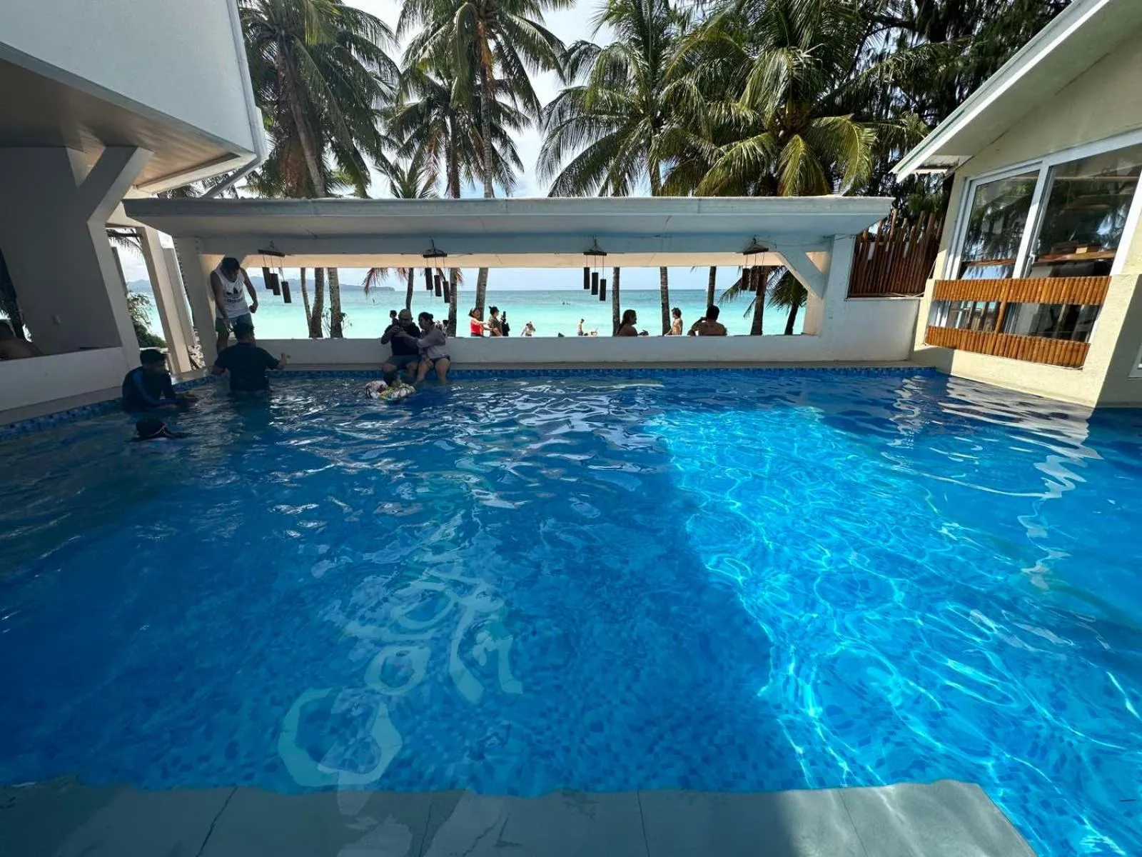 Pool view in Calypso Beach and Dive Resort