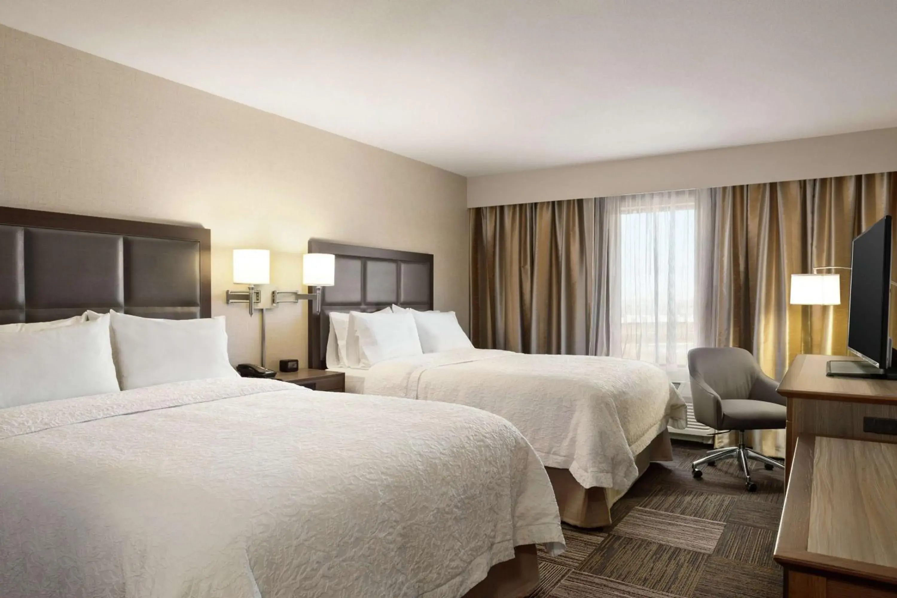 Queen Studio Suite with Two Queen Beds - Non-Smoking in Hampton Inn & Suites Minooka Queen Studio Suite with Two Queen Beds - Non-Smoking in Hampton Inn & Suites Minooka