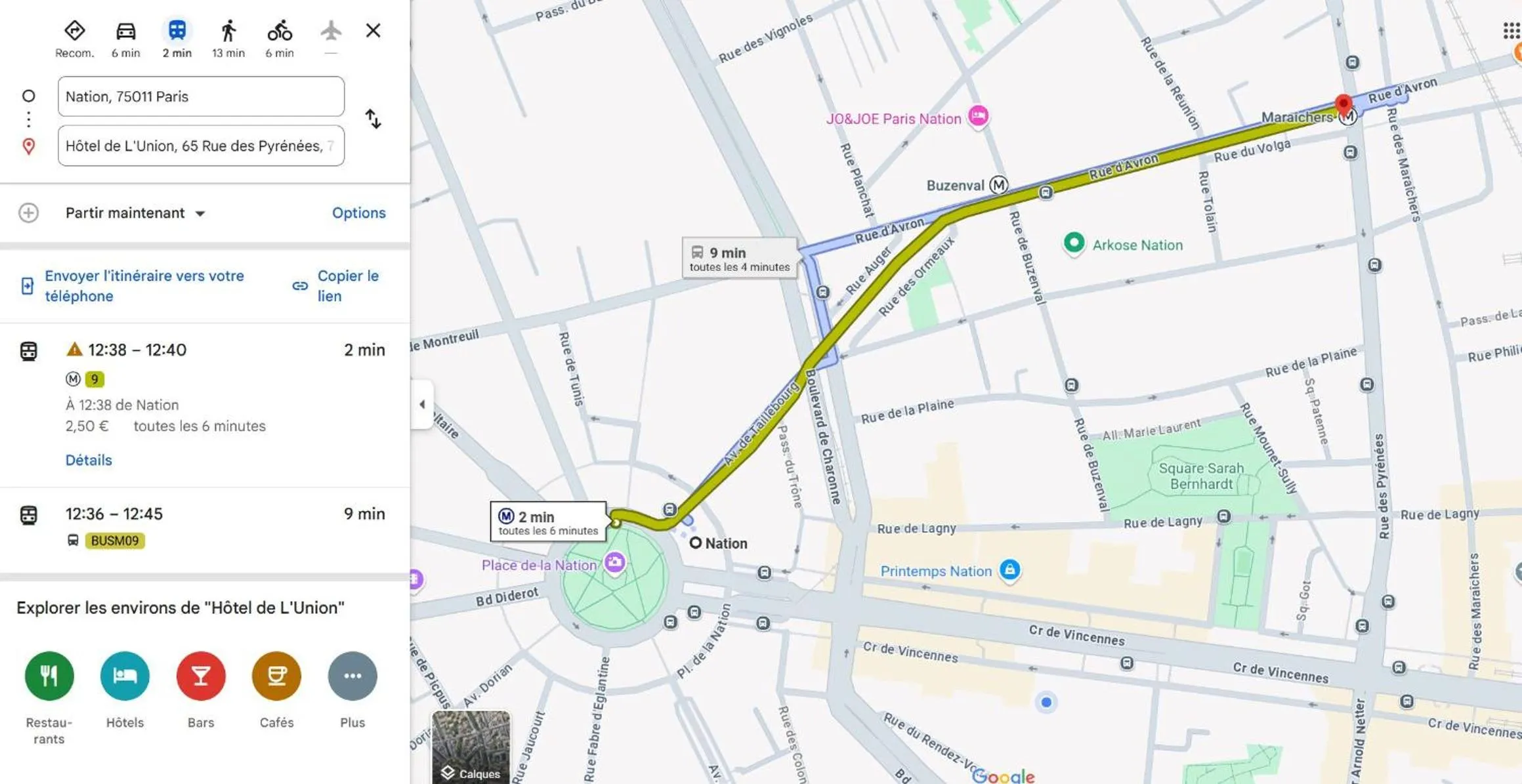 Location in Hotel de L'Union