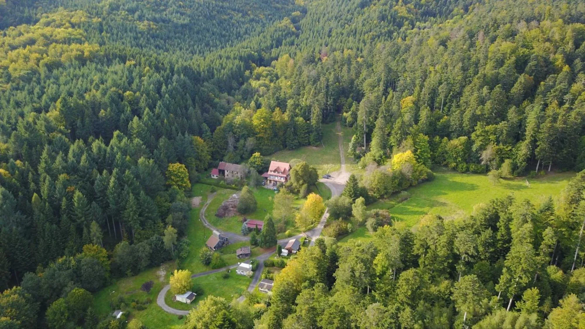 Bird's eye view in Villa Louisental - Gruppenunterkunft für Selbstversorger