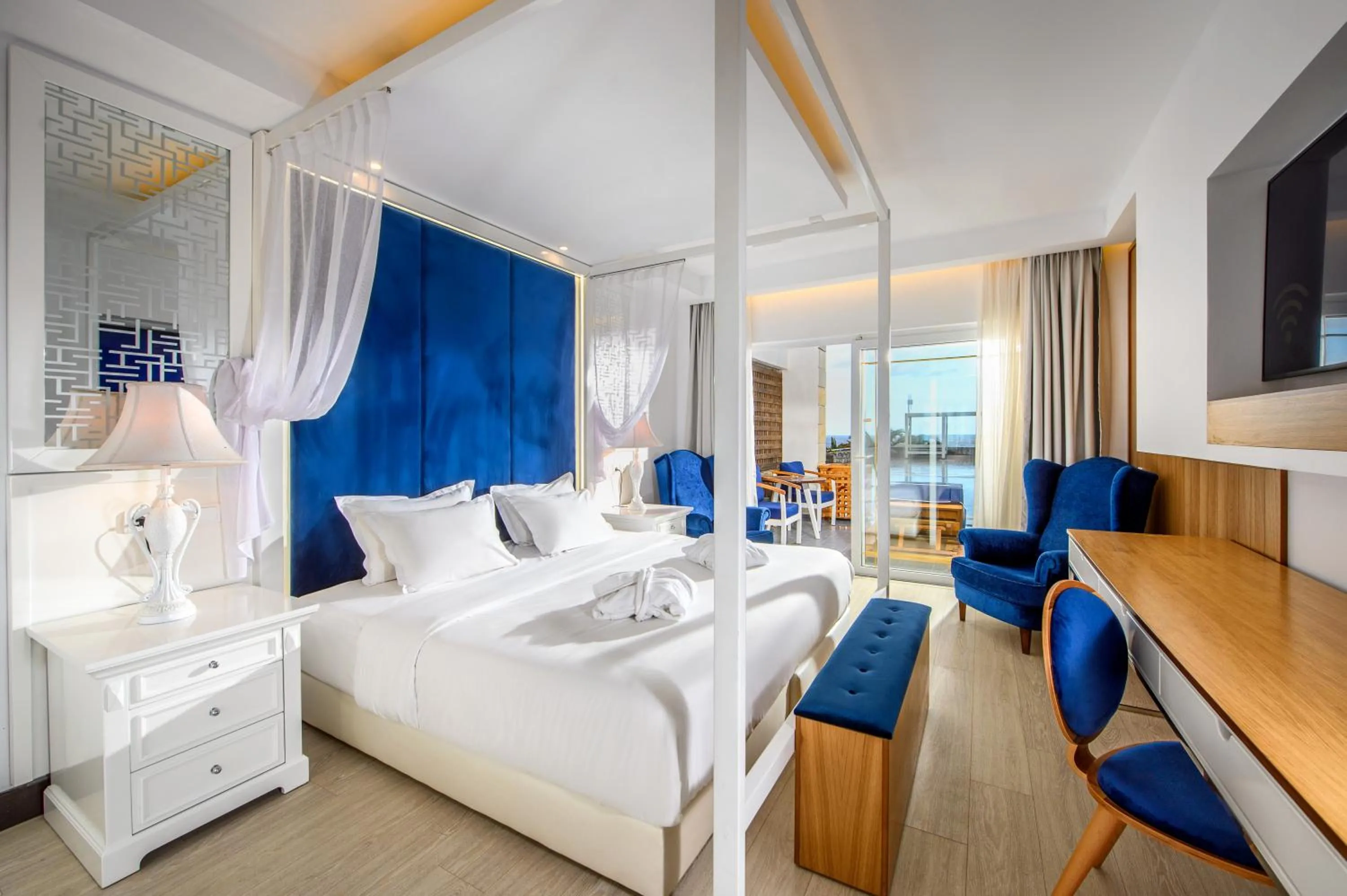TV and multimedia, Bed in Minos Imperial Luxury Beach Resort & Spa Milatos