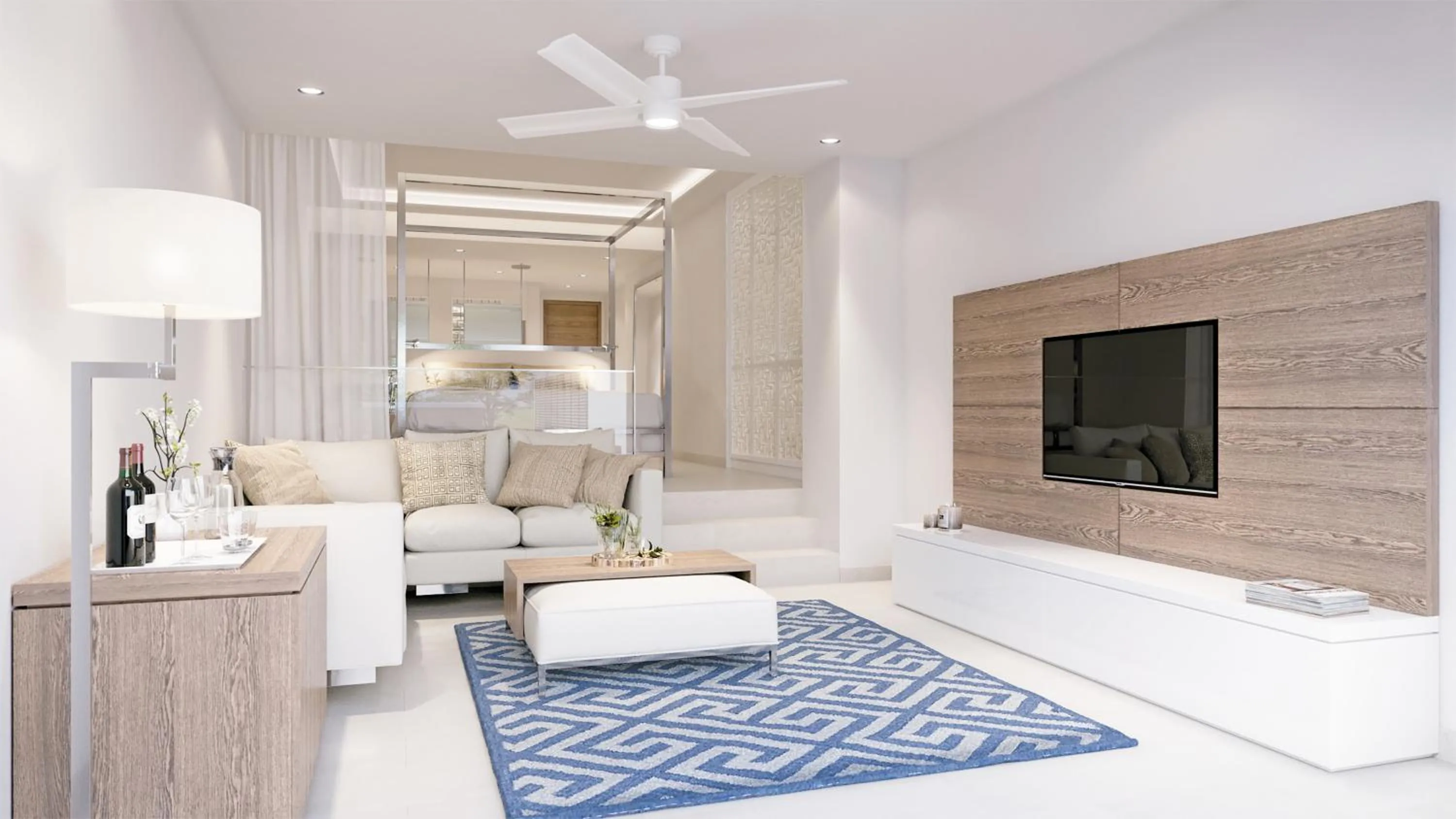 Communal lounge/ TV room, Bed in Minos Imperial Luxury Beach Resort & Spa Milatos