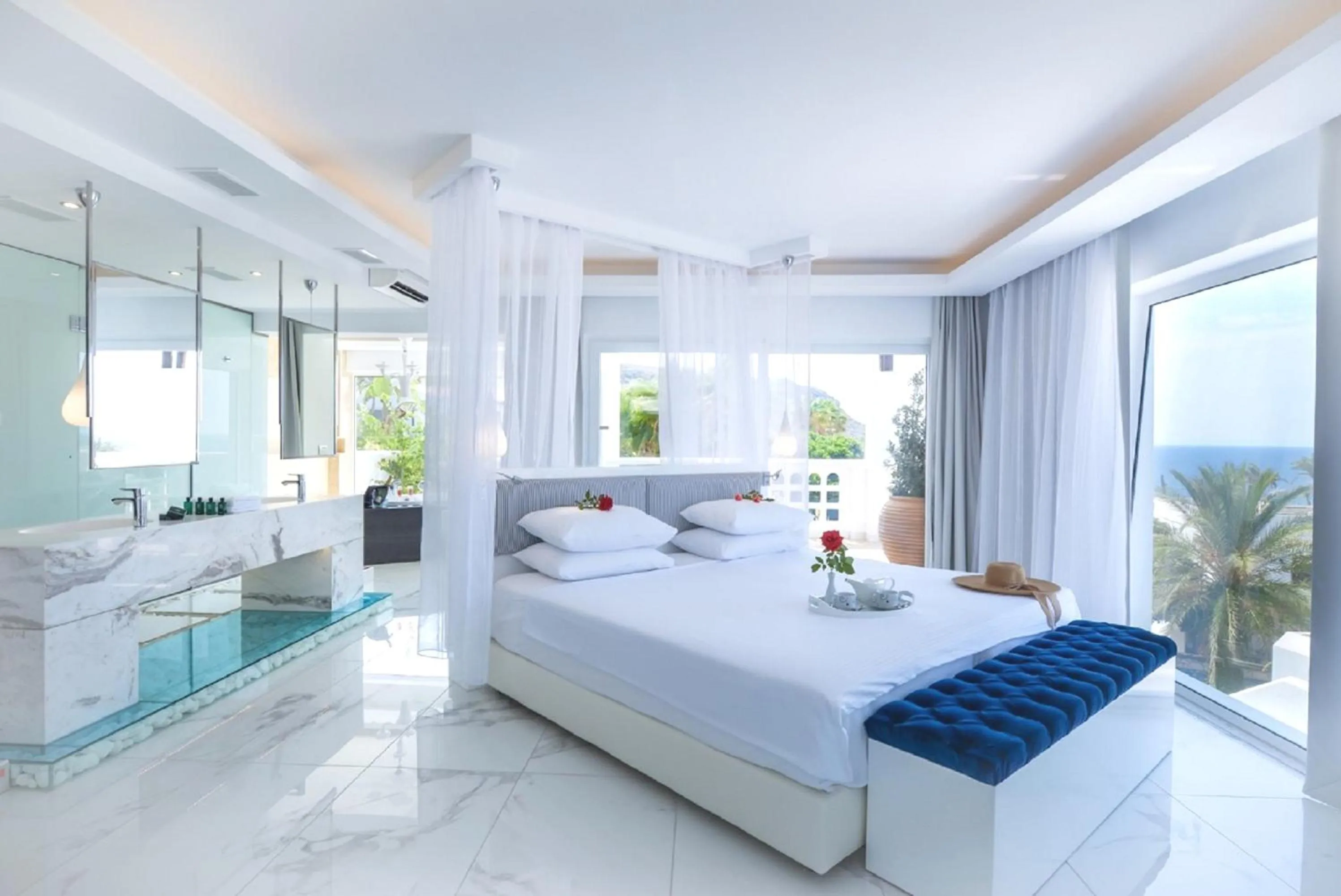 Bedroom, Bed in Minos Imperial Luxury Beach Resort & Spa Milatos