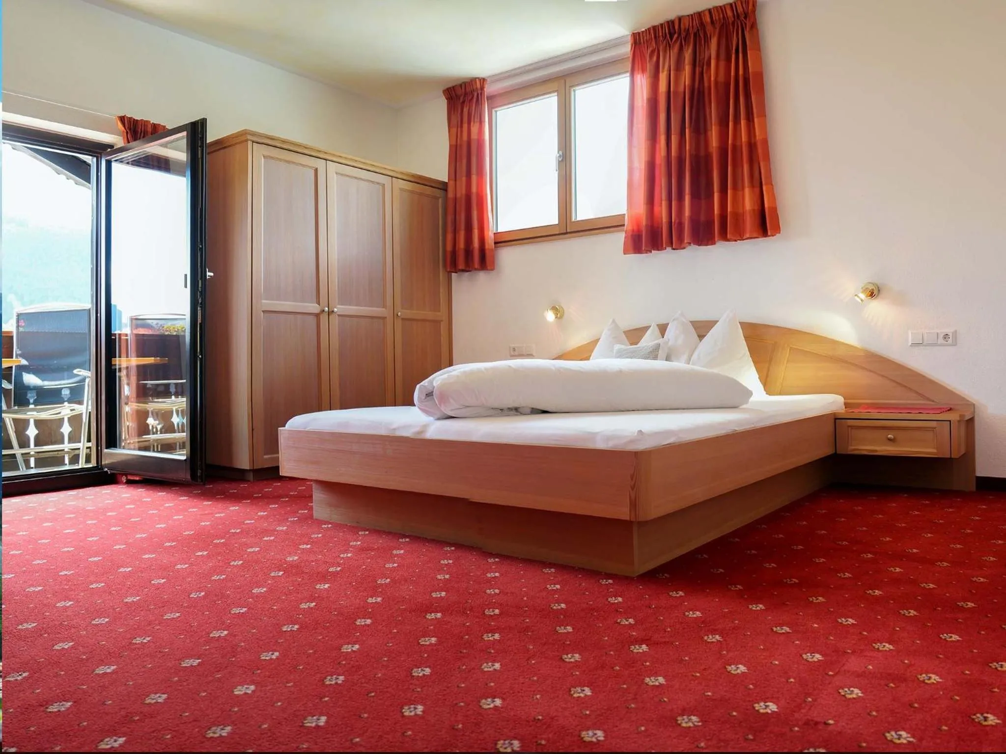 Balcony/Terrace, Bed in Pension Apartment Erna
