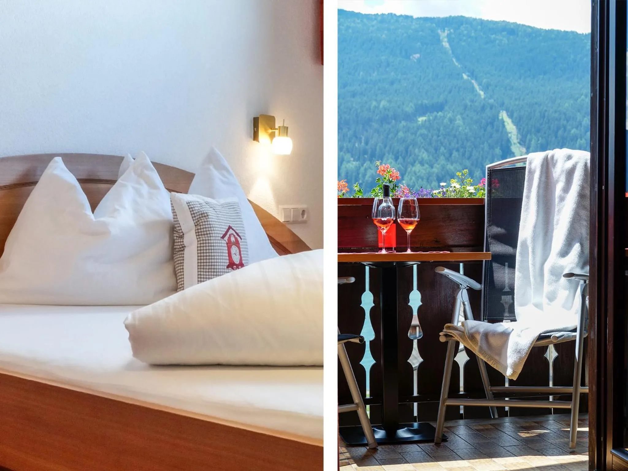 Balcony/Terrace, Bed in Pension Apartment Erna
