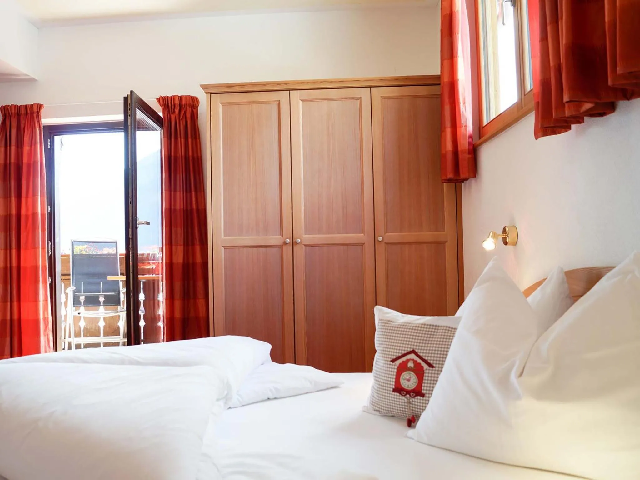 Balcony/Terrace, Bed in Pension Apartment Erna