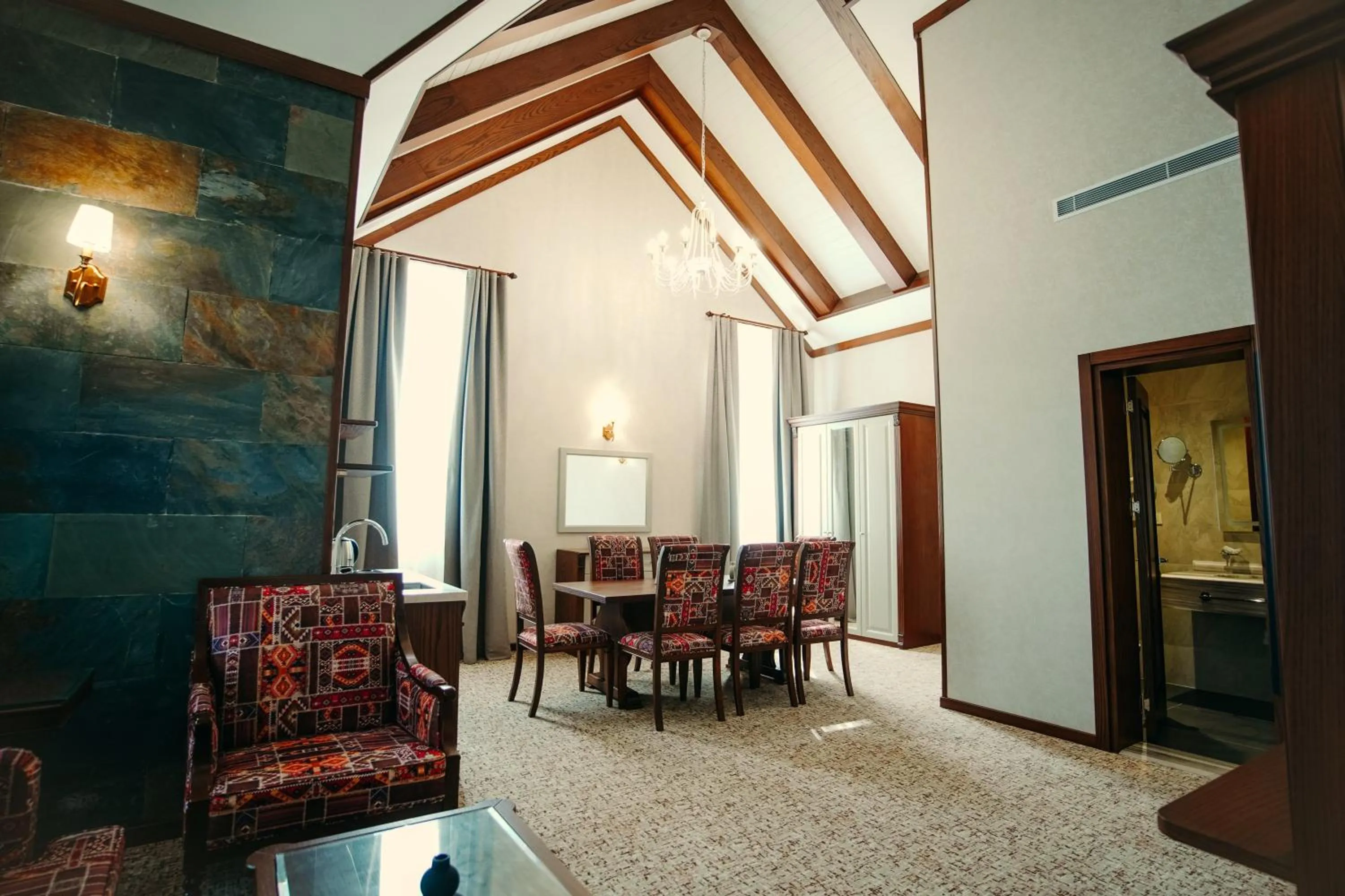 Seating area in Hill Chalet Hotel Gabala