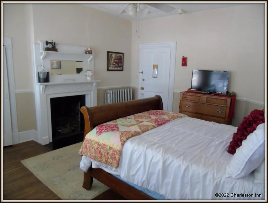 Bed in The Charleston Inn Hendersonville NC