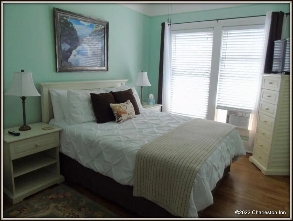 Bed in The Charleston Inn Hendersonville NC