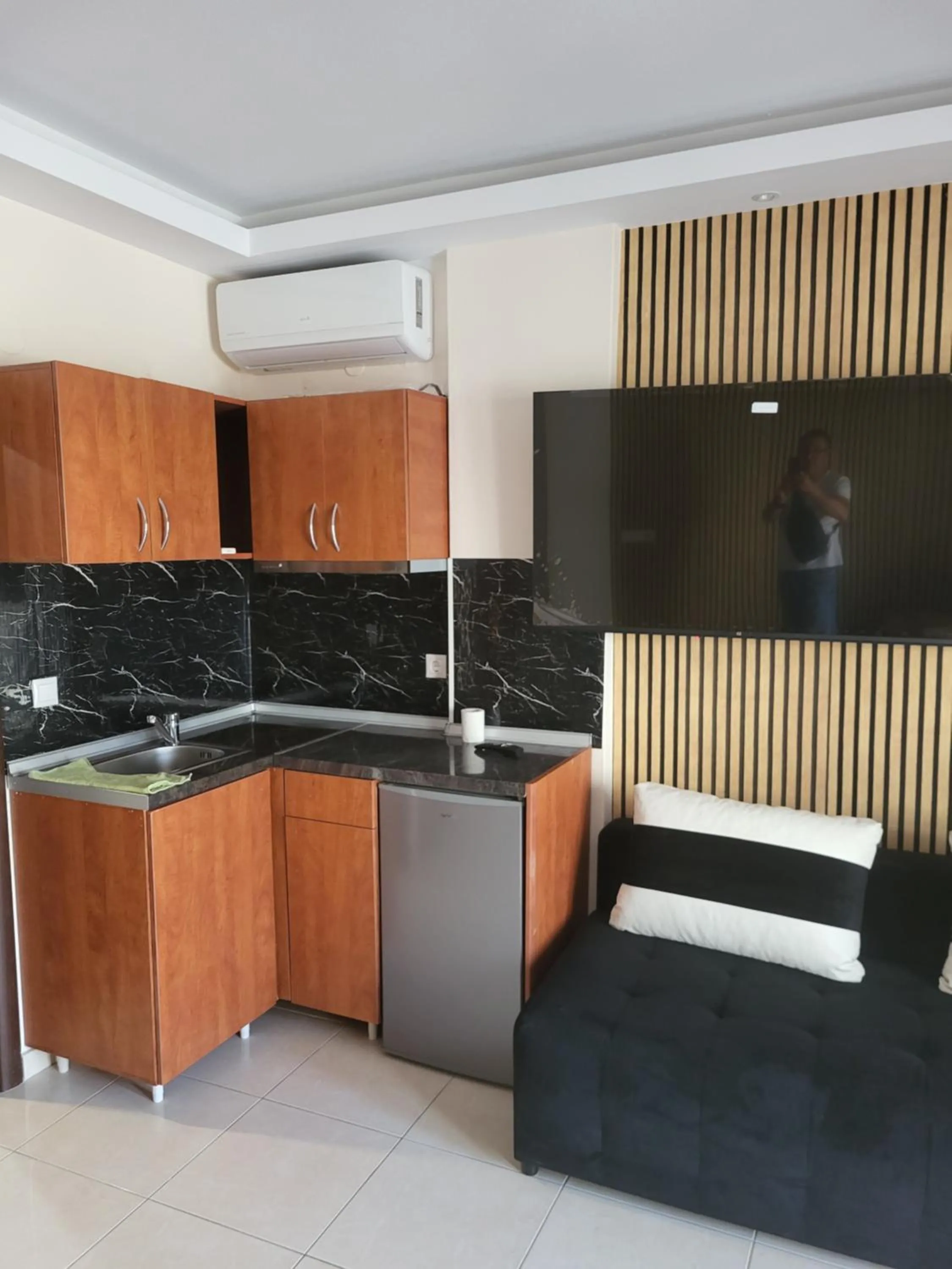 Kitchen or kitchenette in Hotel Louiza