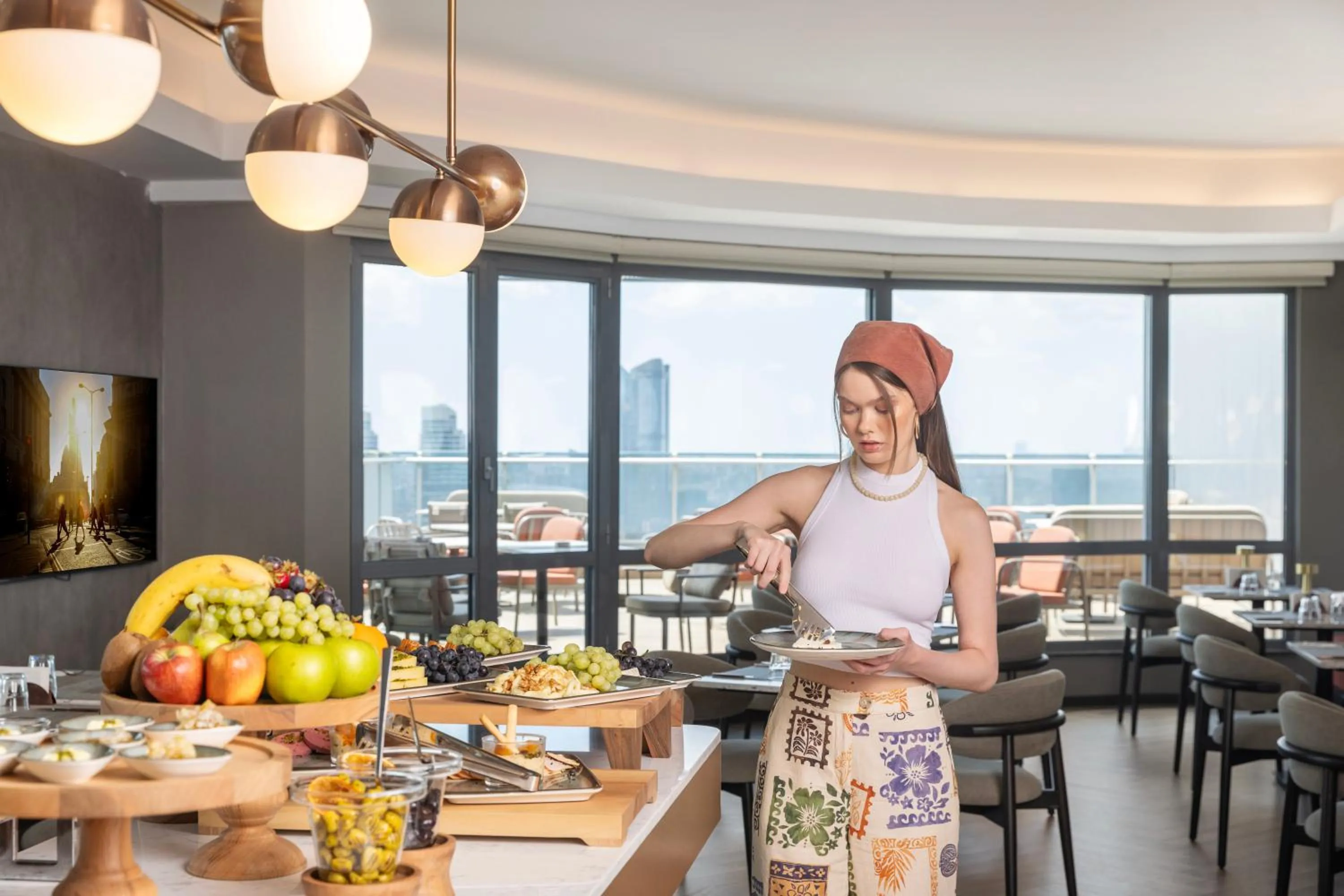 Buffet breakfast in Citadines Maslak Istanbul