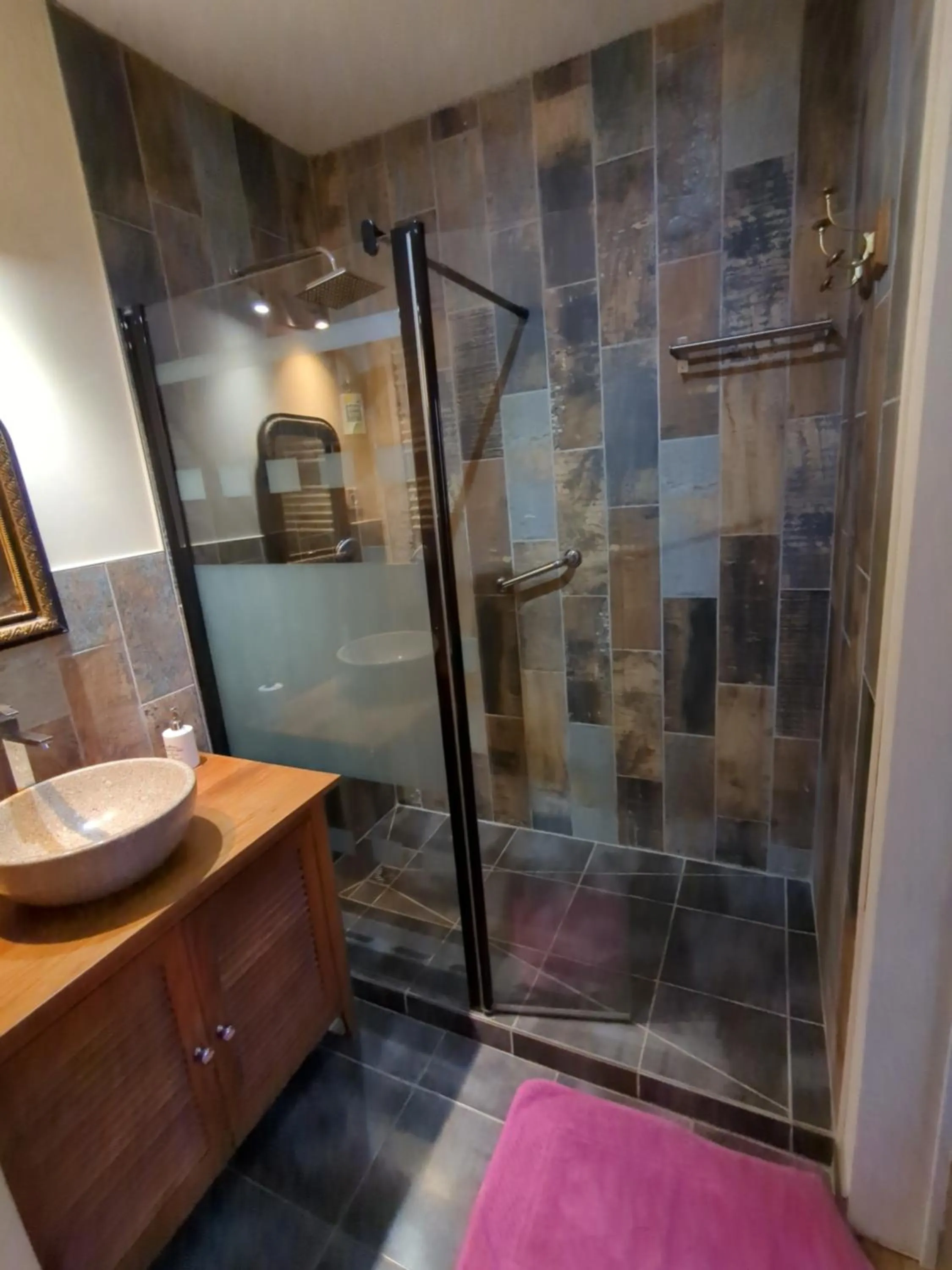 Shower in Chambre d'Hôtes La Grenade Bleue