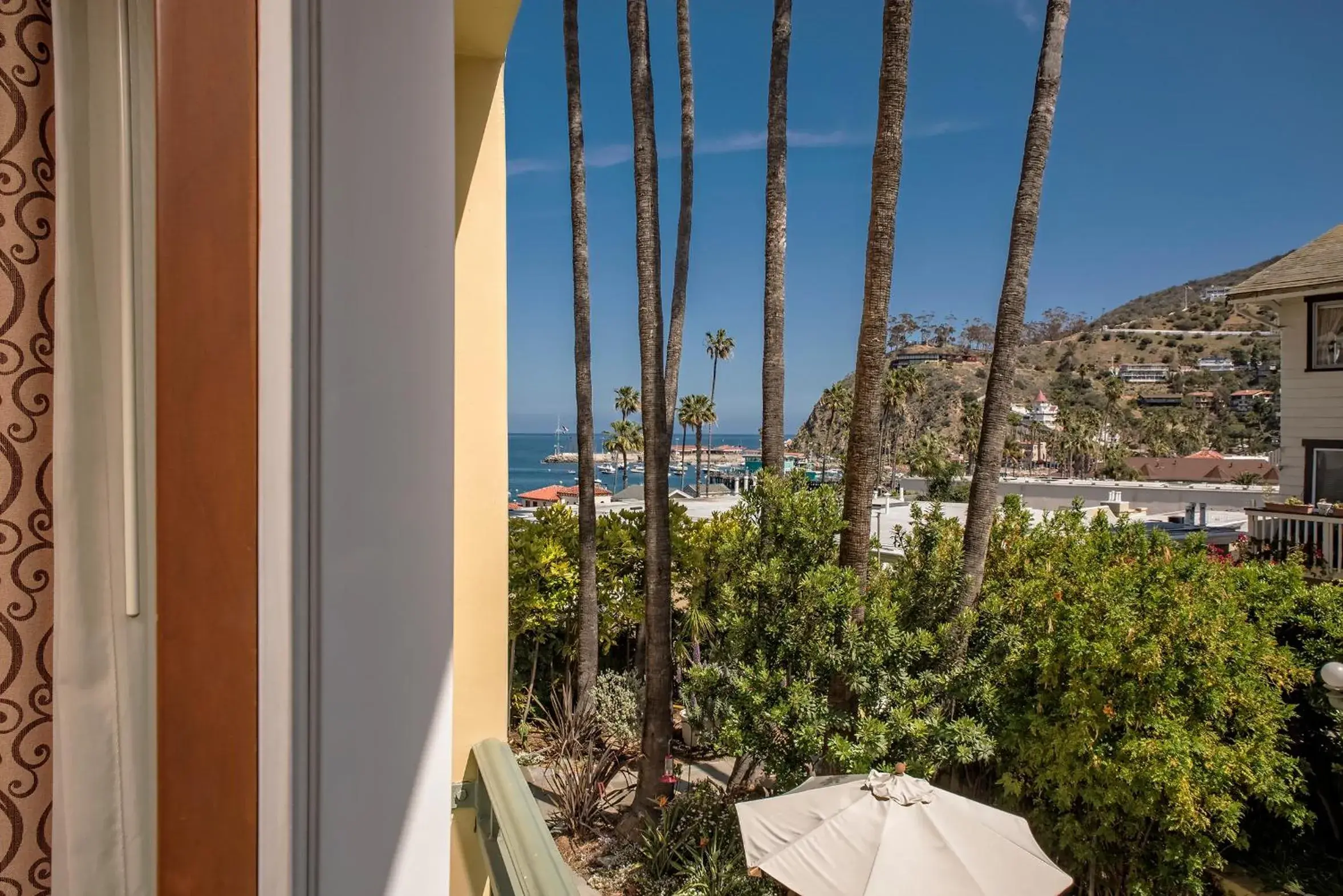 Garden view in The Avalon Hotel in Catalina Island