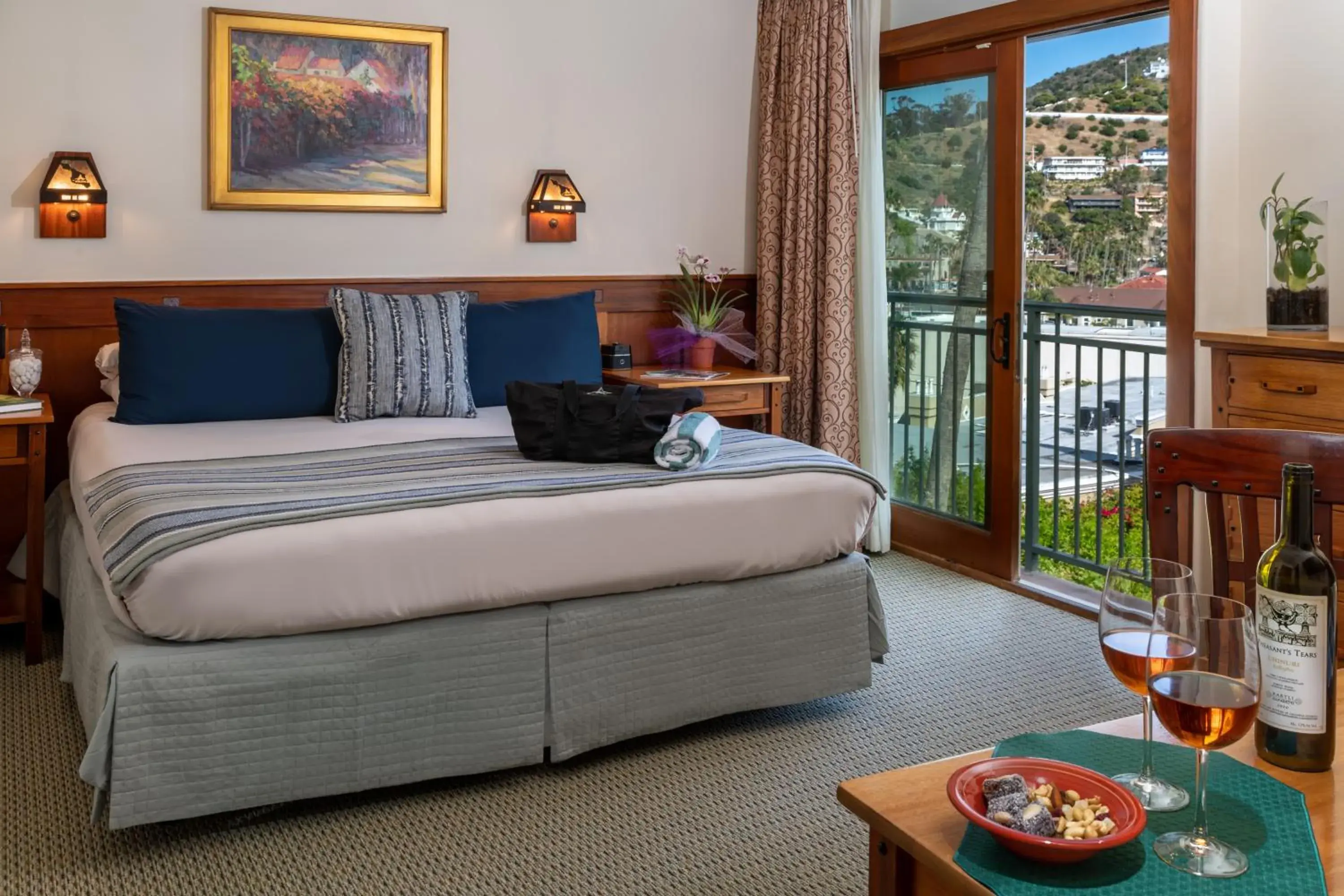 Decorative detail, Bed in The Avalon Hotel in Catalina Island