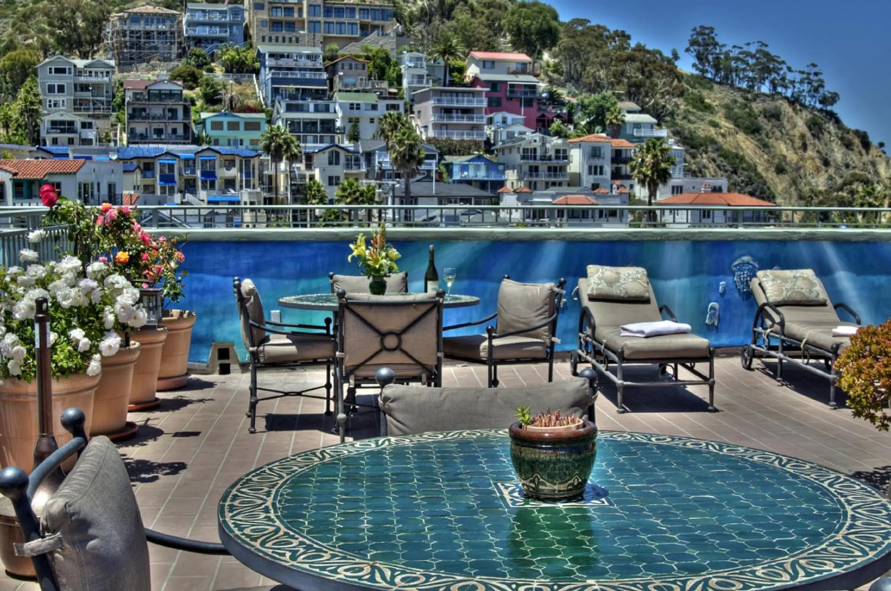 Patio in The Avalon Hotel in Catalina Island