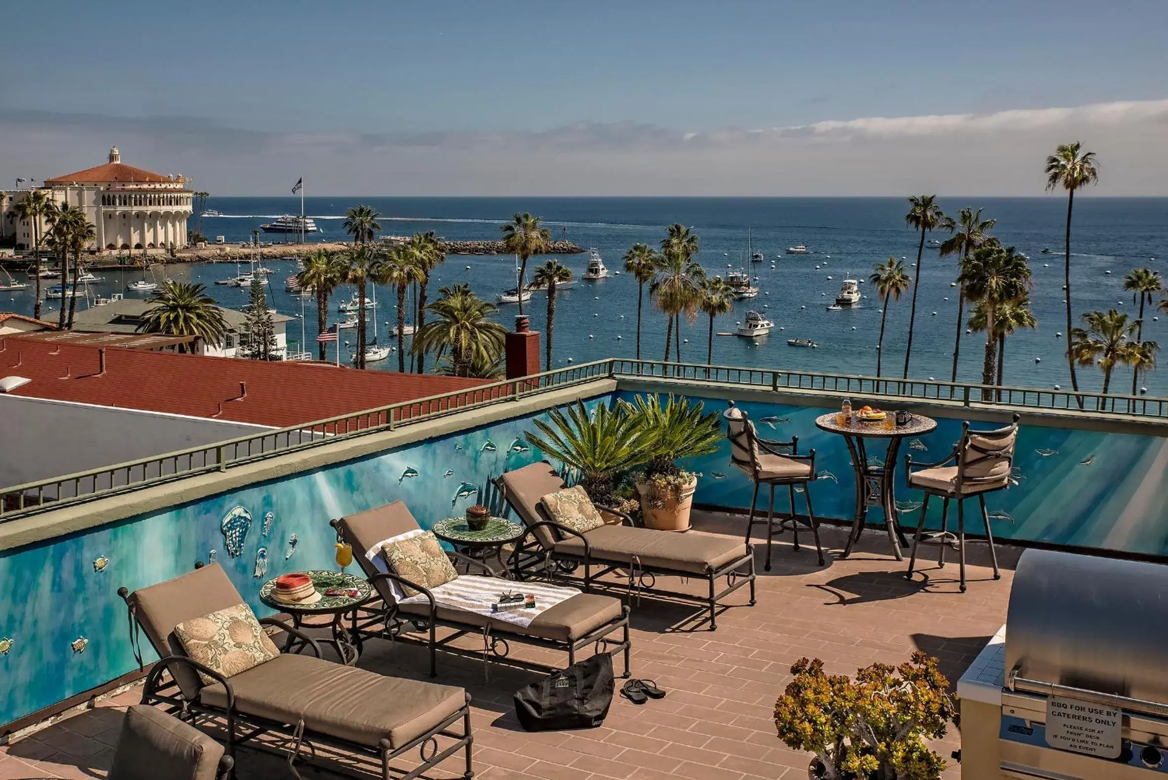 Patio in The Avalon Hotel in Catalina Island