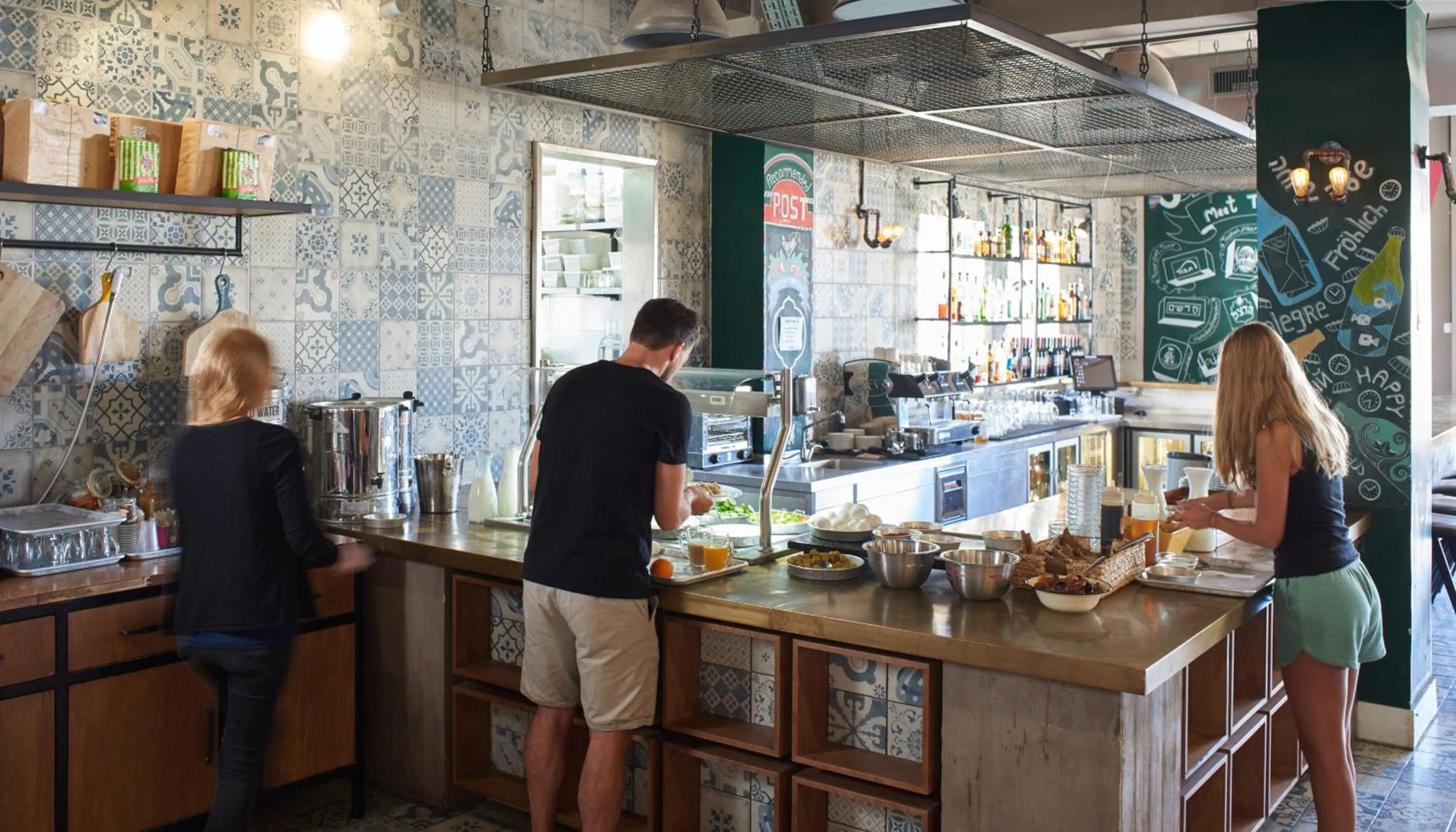 Buffet breakfast in The Post Hostel Jerusalem