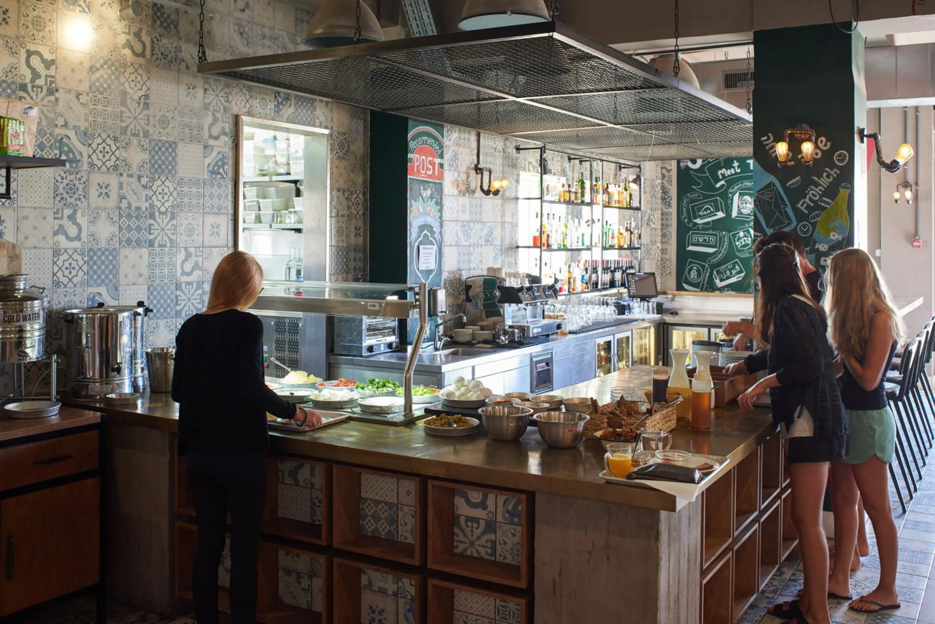 Buffet breakfast in The Post Hostel Jerusalem