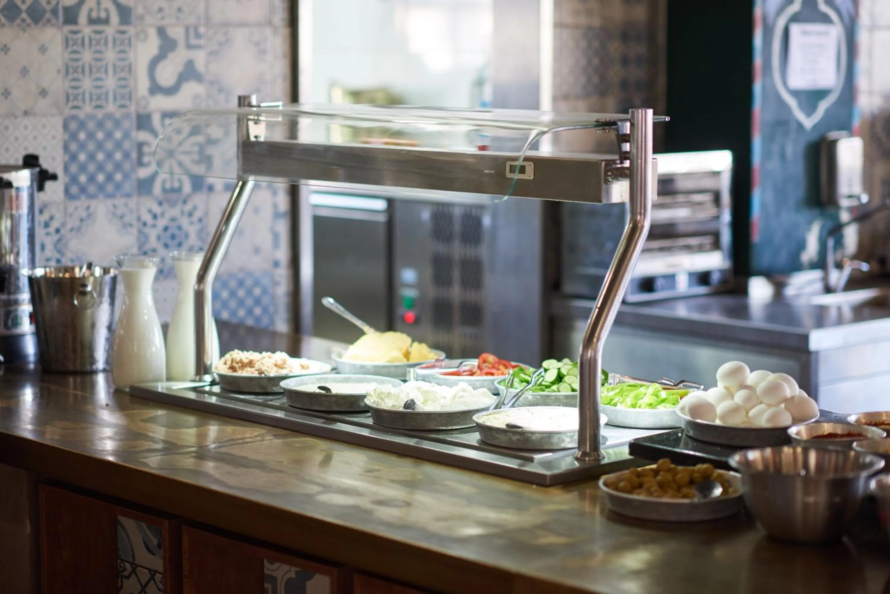 Buffet breakfast in The Post Hostel Jerusalem