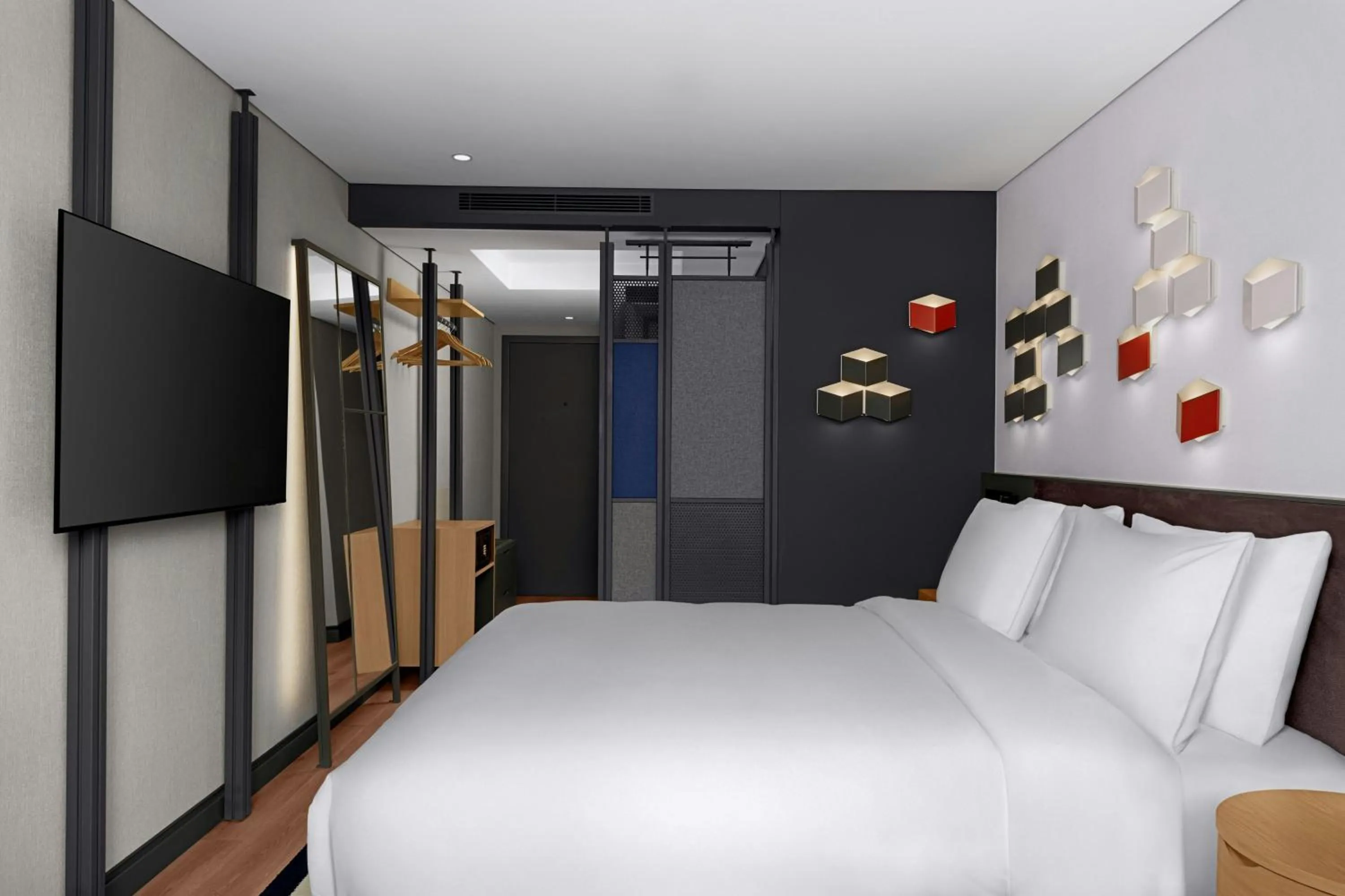 Photo of the whole room, Bed in Aloft Istanbul Karakoy
