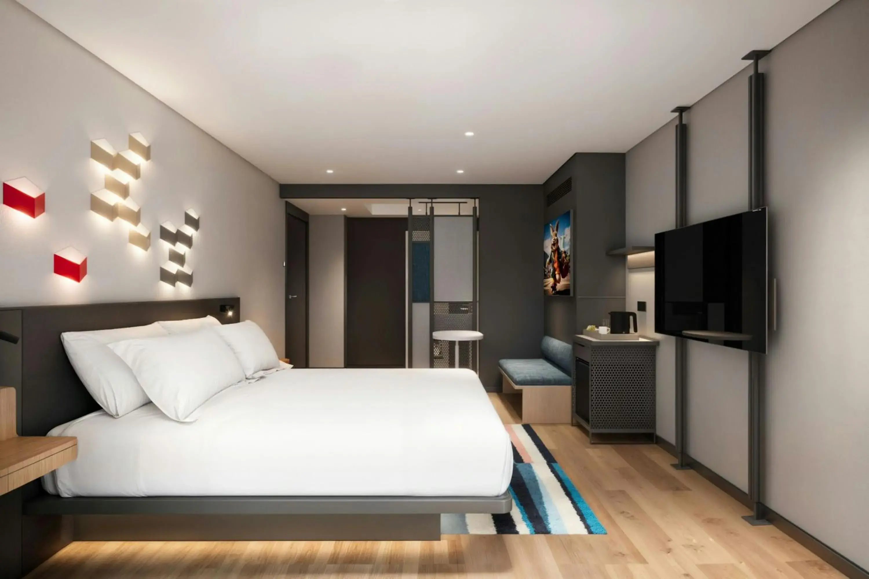 Deluxe King Room with Balcony in Aloft by Marriott Istanbul Karakoy Deluxe King Room with Balcony in Aloft by Marriott Istanbul Karakoy
