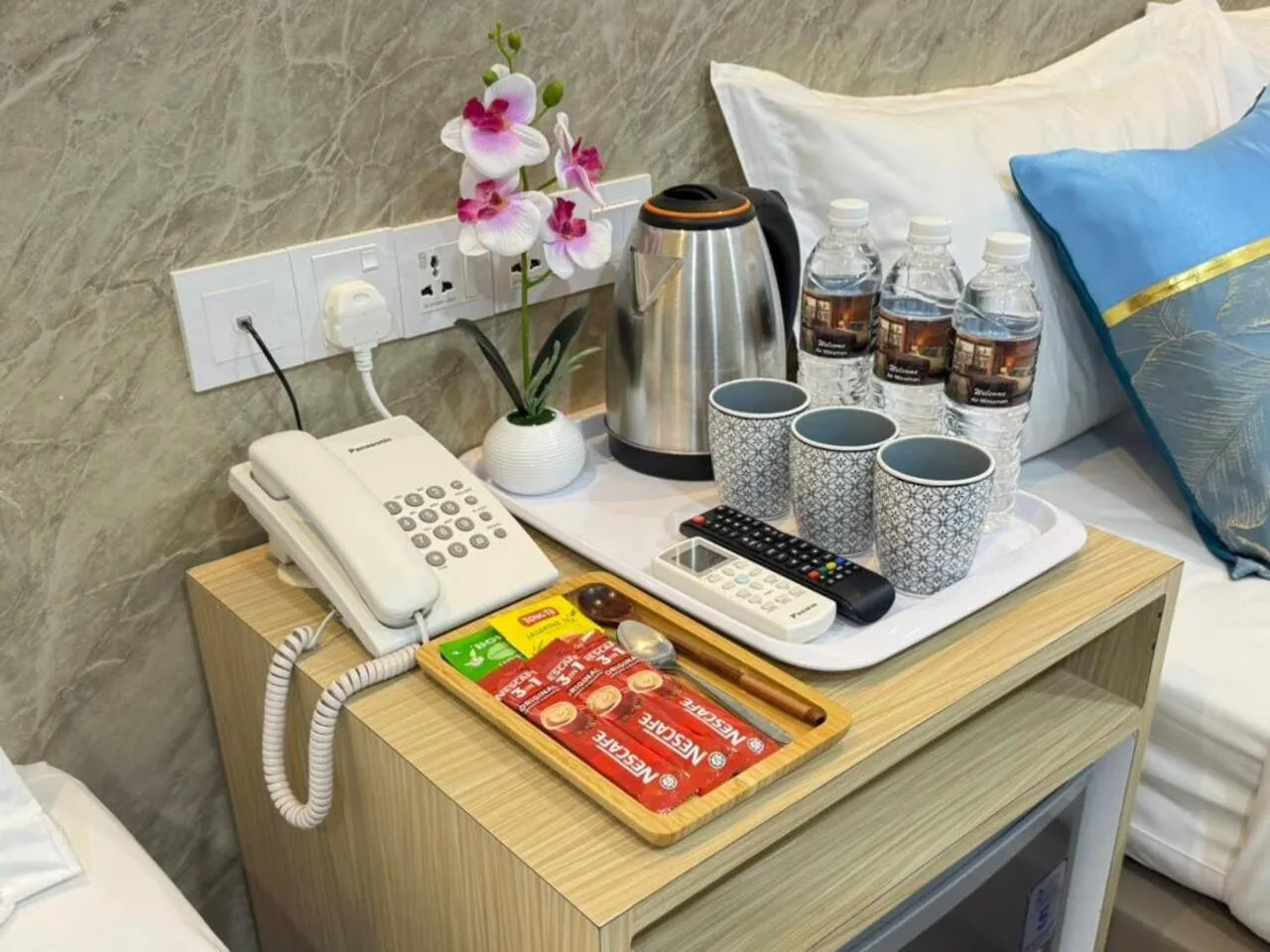 Coffee/tea facilities, Bed in AQ Hotel Bukit Bintang