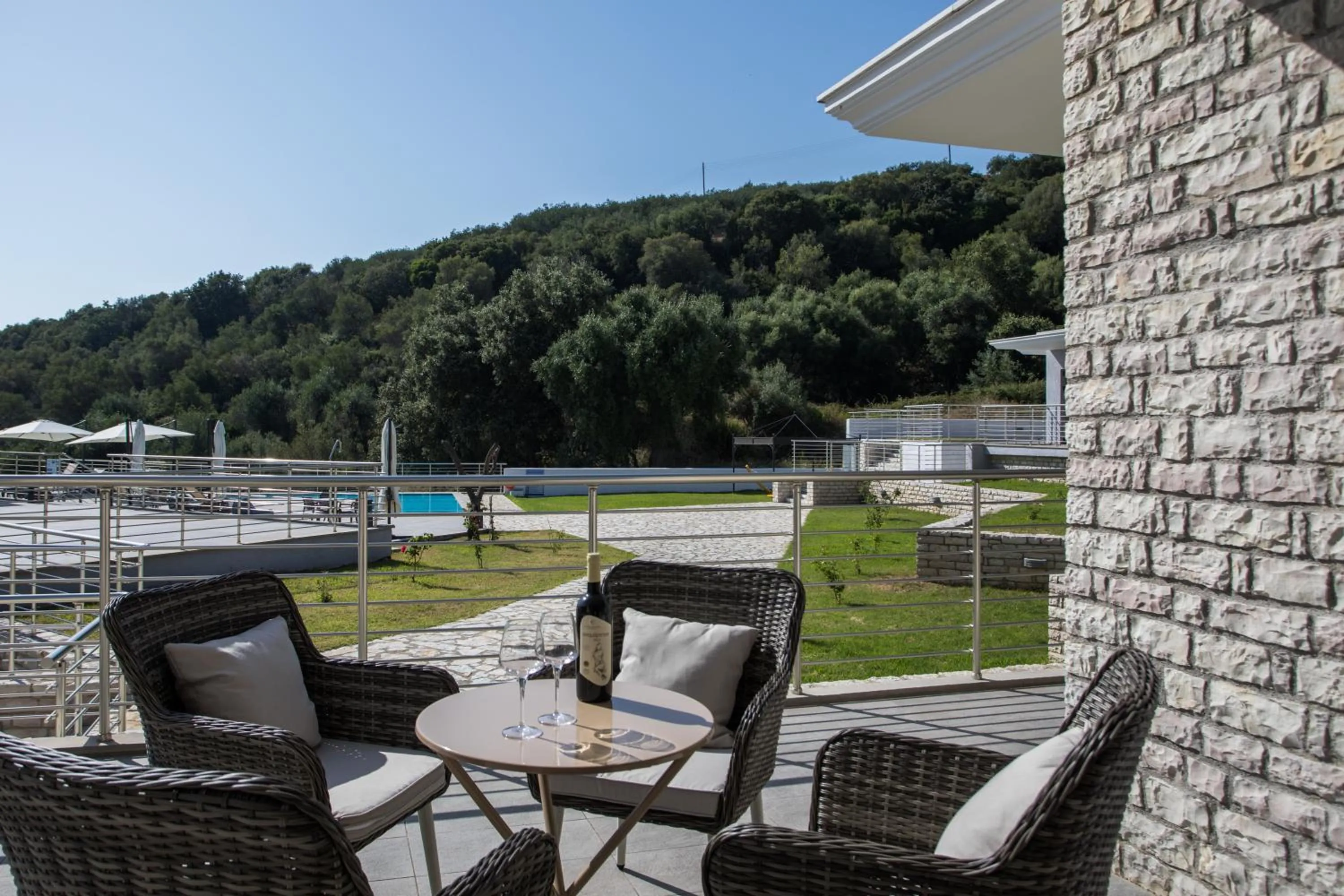 Pool view in Aqua Oliva Resort Syvota