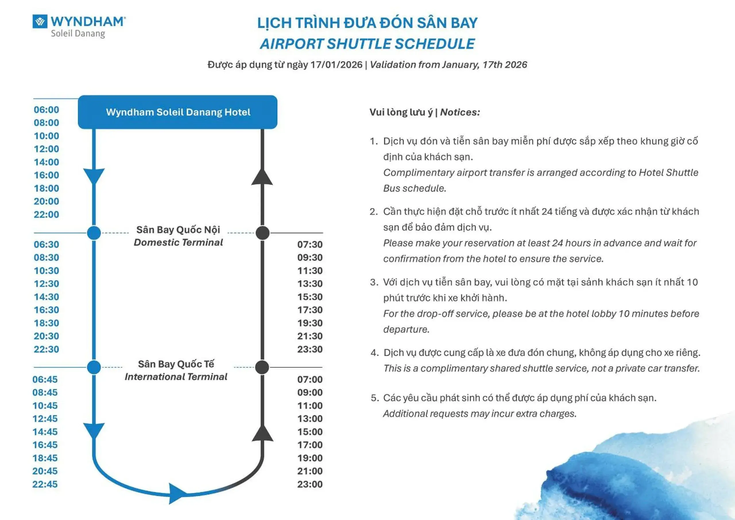 Wyndham Soleil Danang - Free Schedule Airport Shuttle Wyndham Soleil Danang - Free Schedule Airport Shuttle