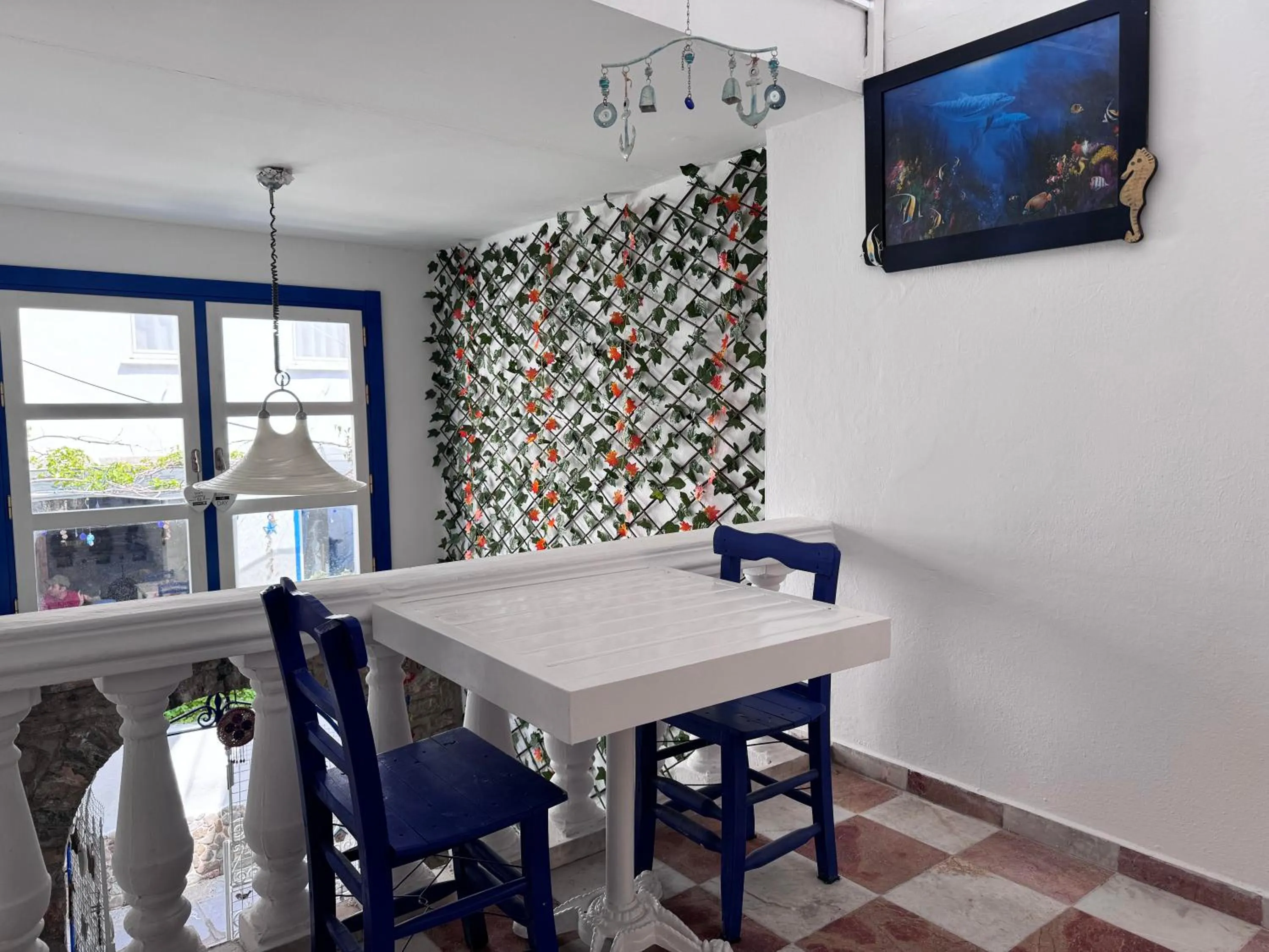 Seating area in White and Blue Bodrum