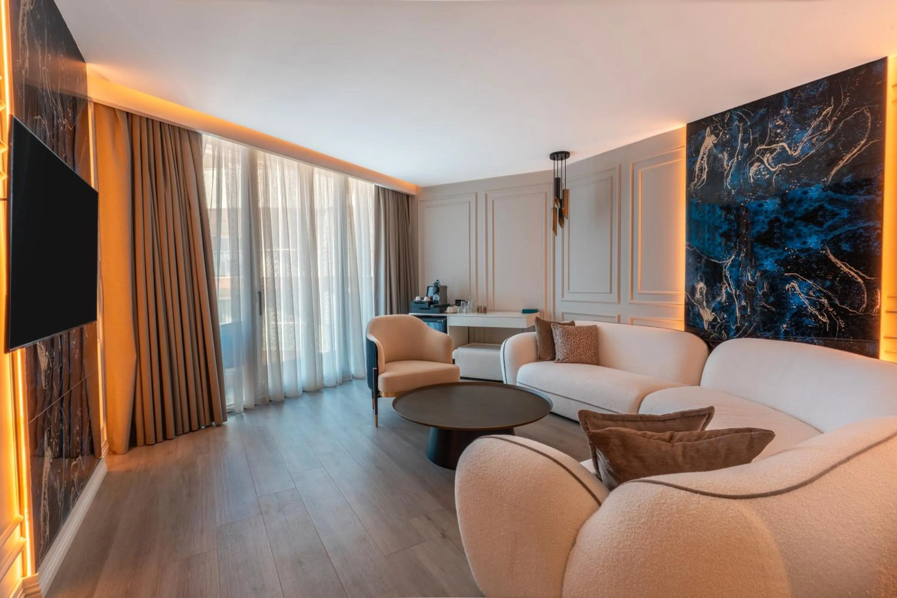 Seating area in Qlusive Hotel