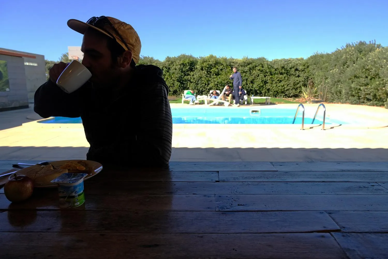 Pool view in FreeSurfCamp