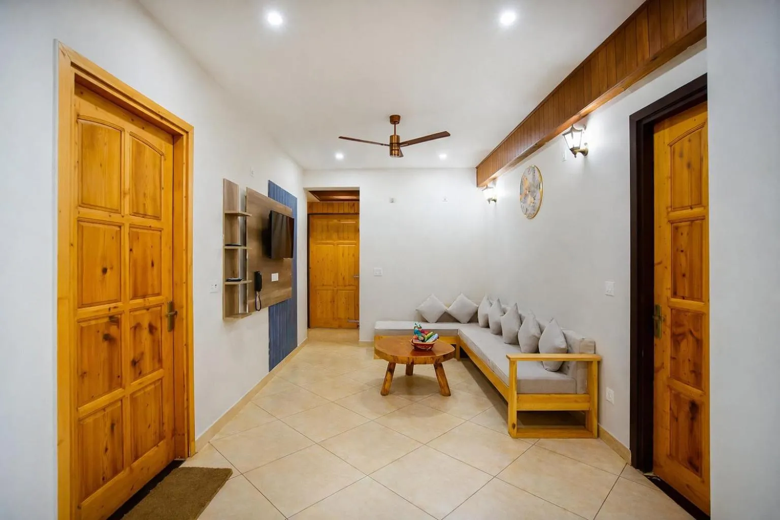Seating area in The Landour Wood House