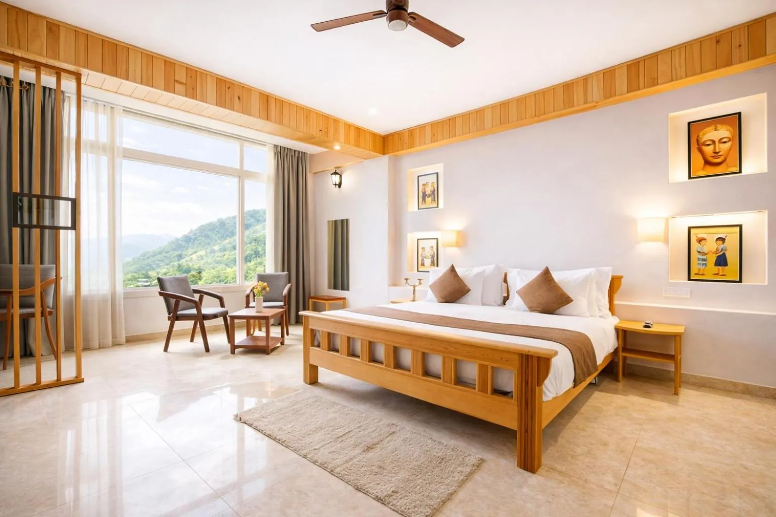 Bed in The Landour Wood House
