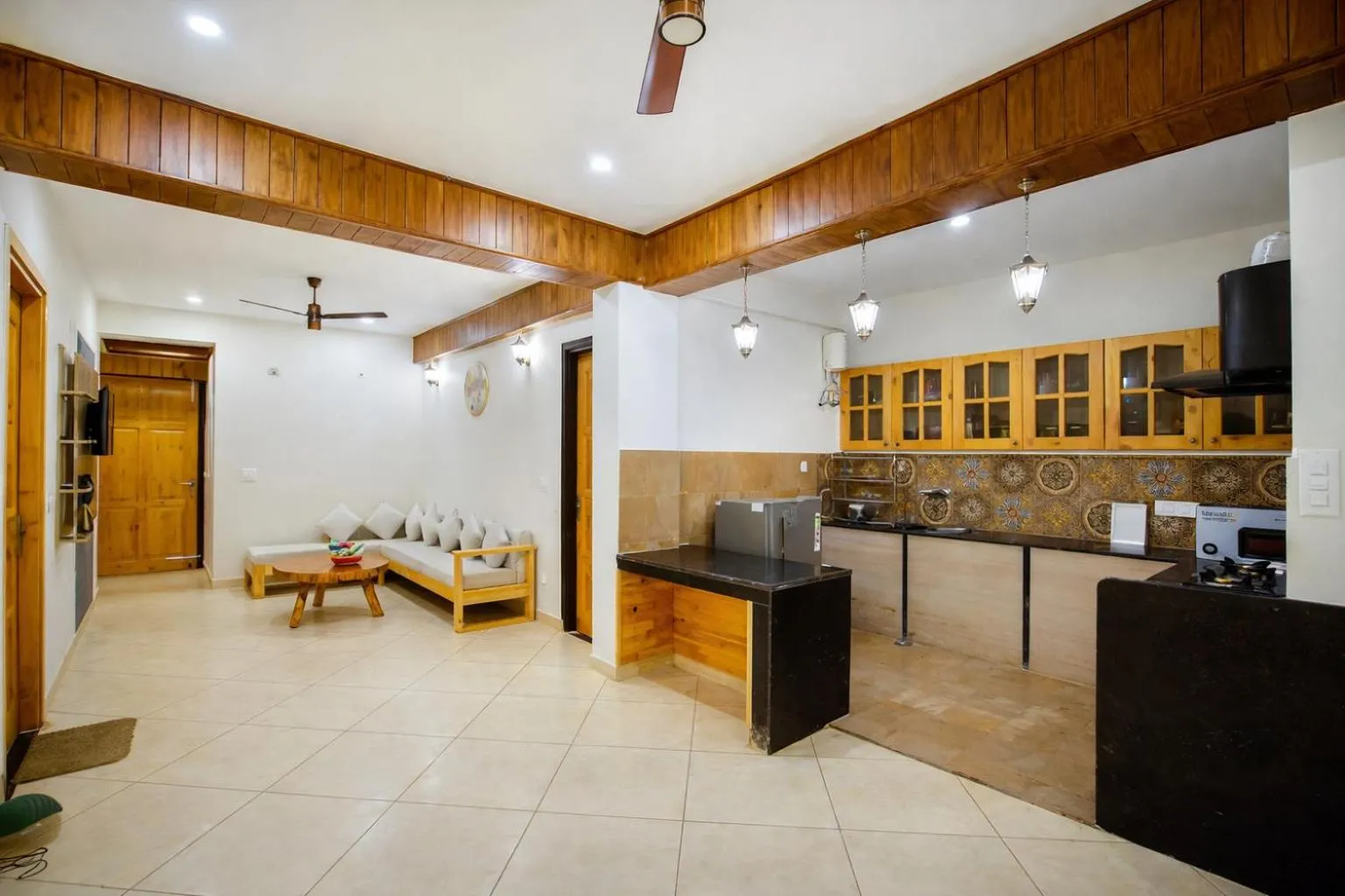 kitchen in The Landour Wood House