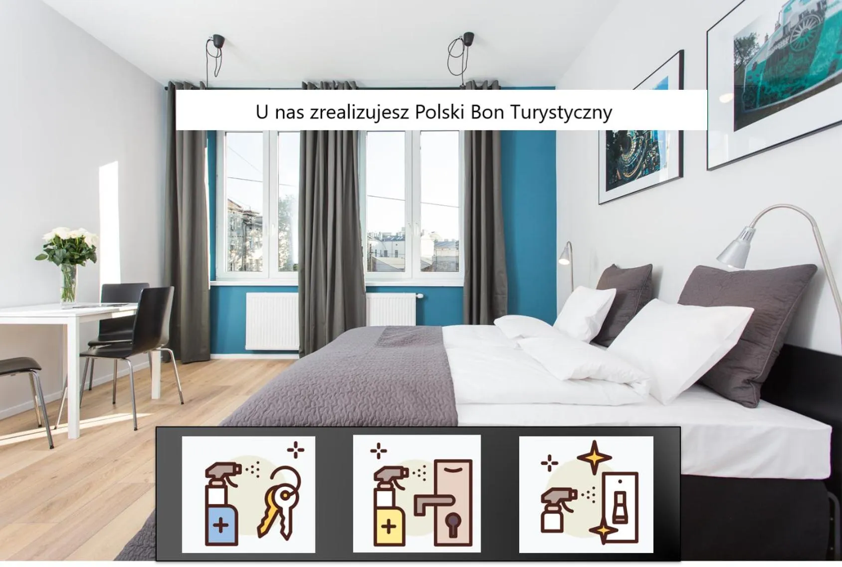Text overlay, Bed in Krakow B&B