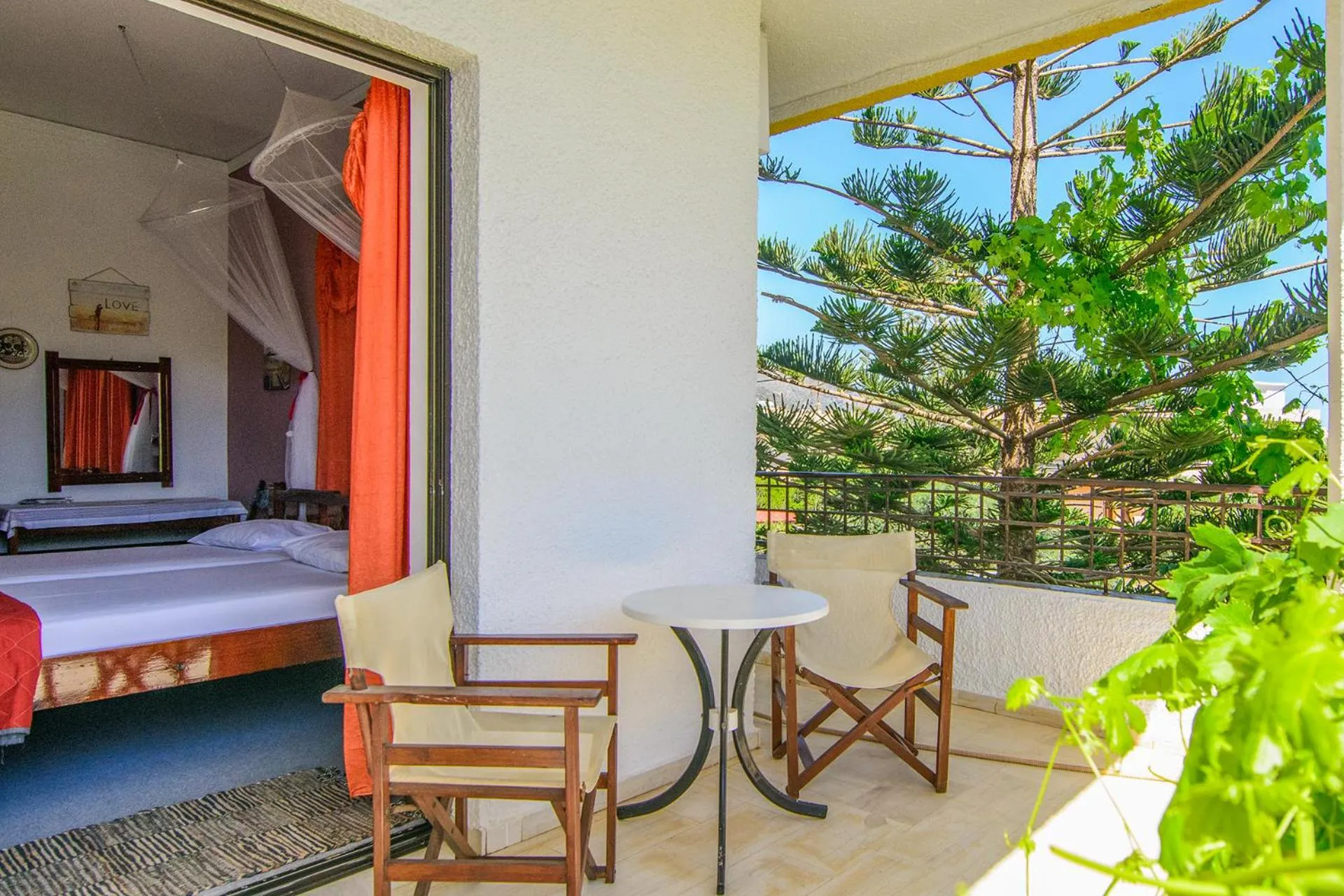 Patio, Bed in Savas Rooms