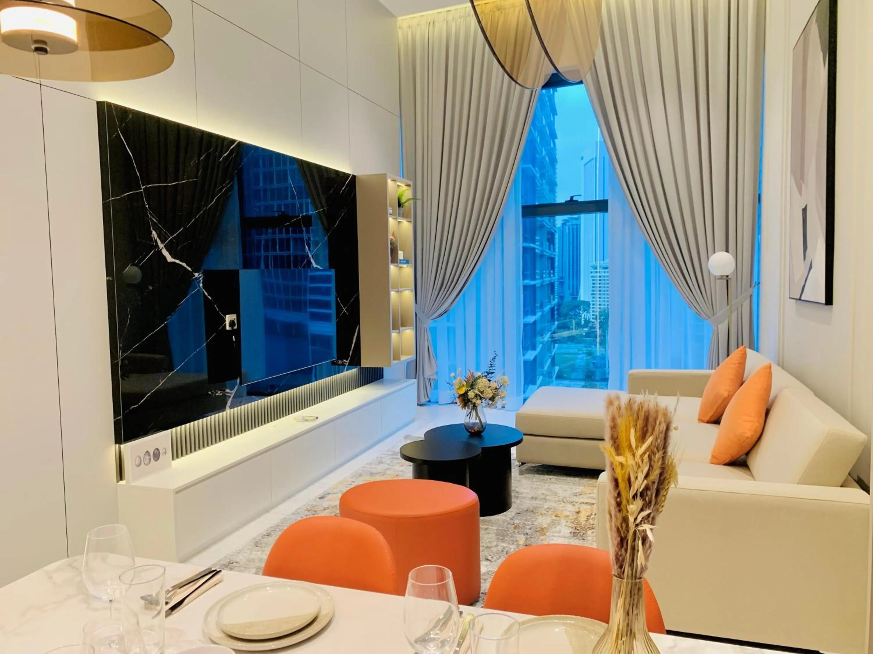 Living room in Eaton Residences By Luna