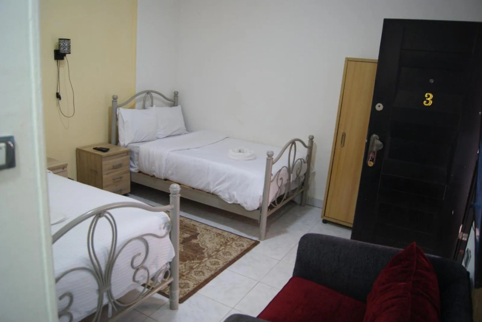 Bedroom, Bed in Triangle Pyramids Boutique
