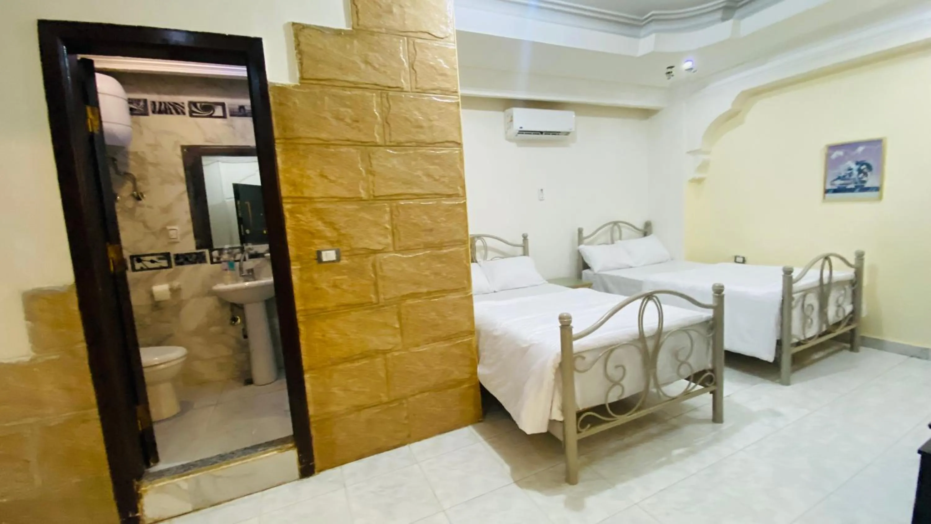 Bathroom, Bed in Triangle Pyramids Boutique