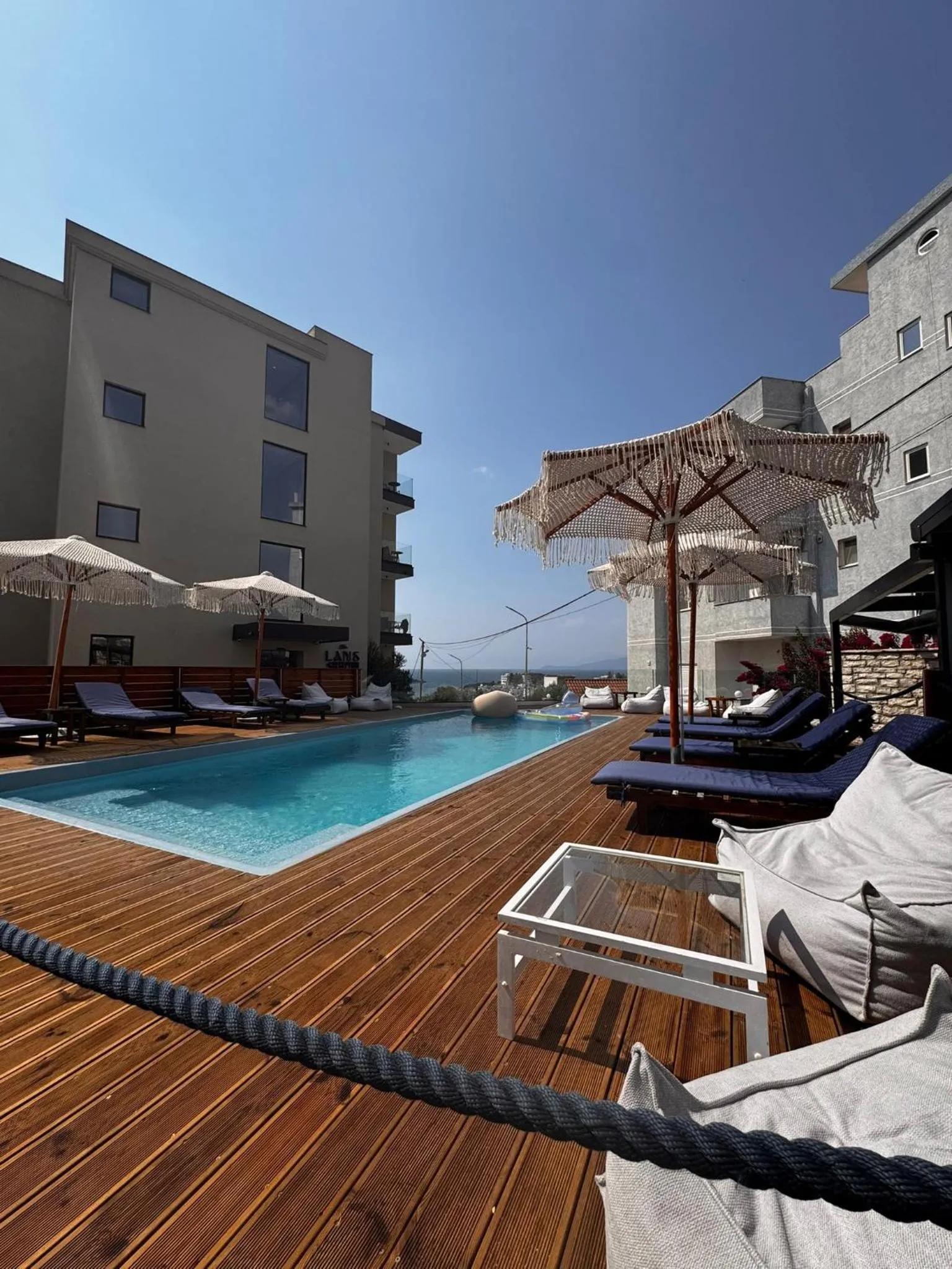 Pool view in Hotel Belle Vue