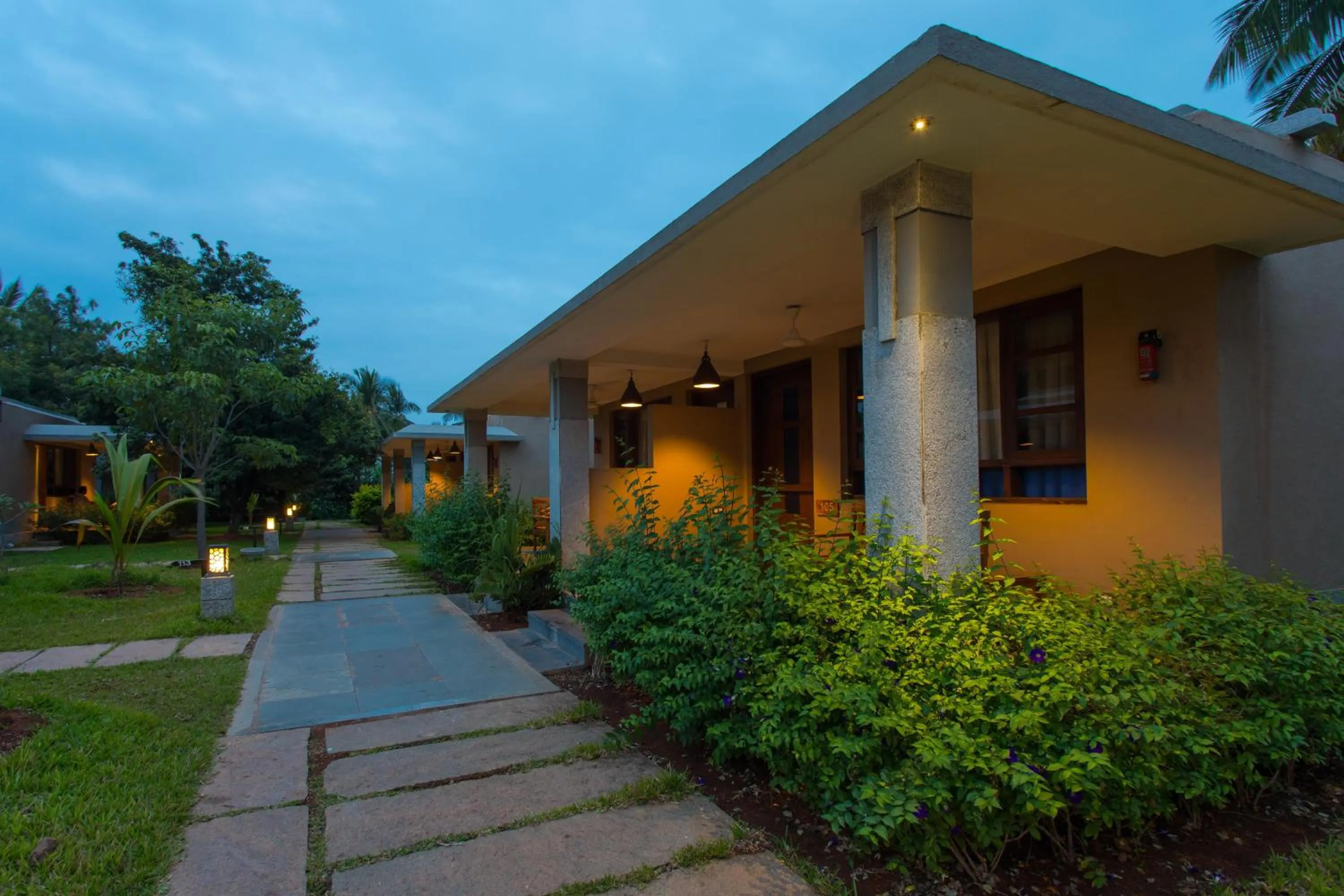 Garden view in Heritage Resort Hampi