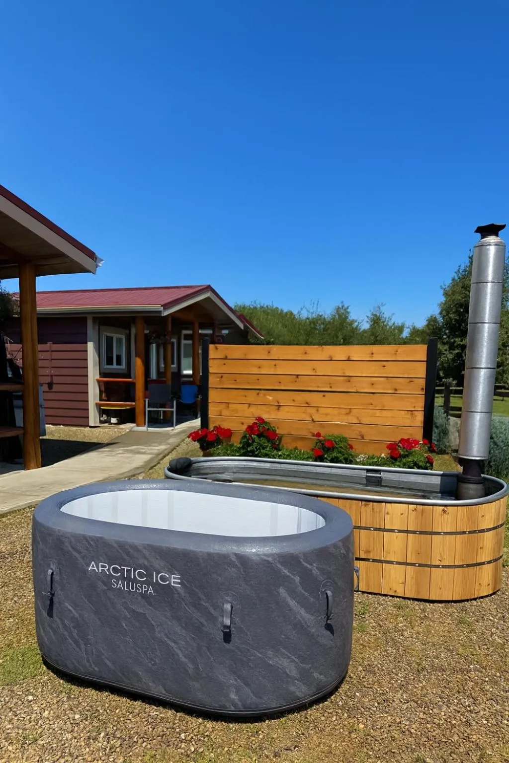Hot Tub in Prairie Junction Rustic Cabins Stettler