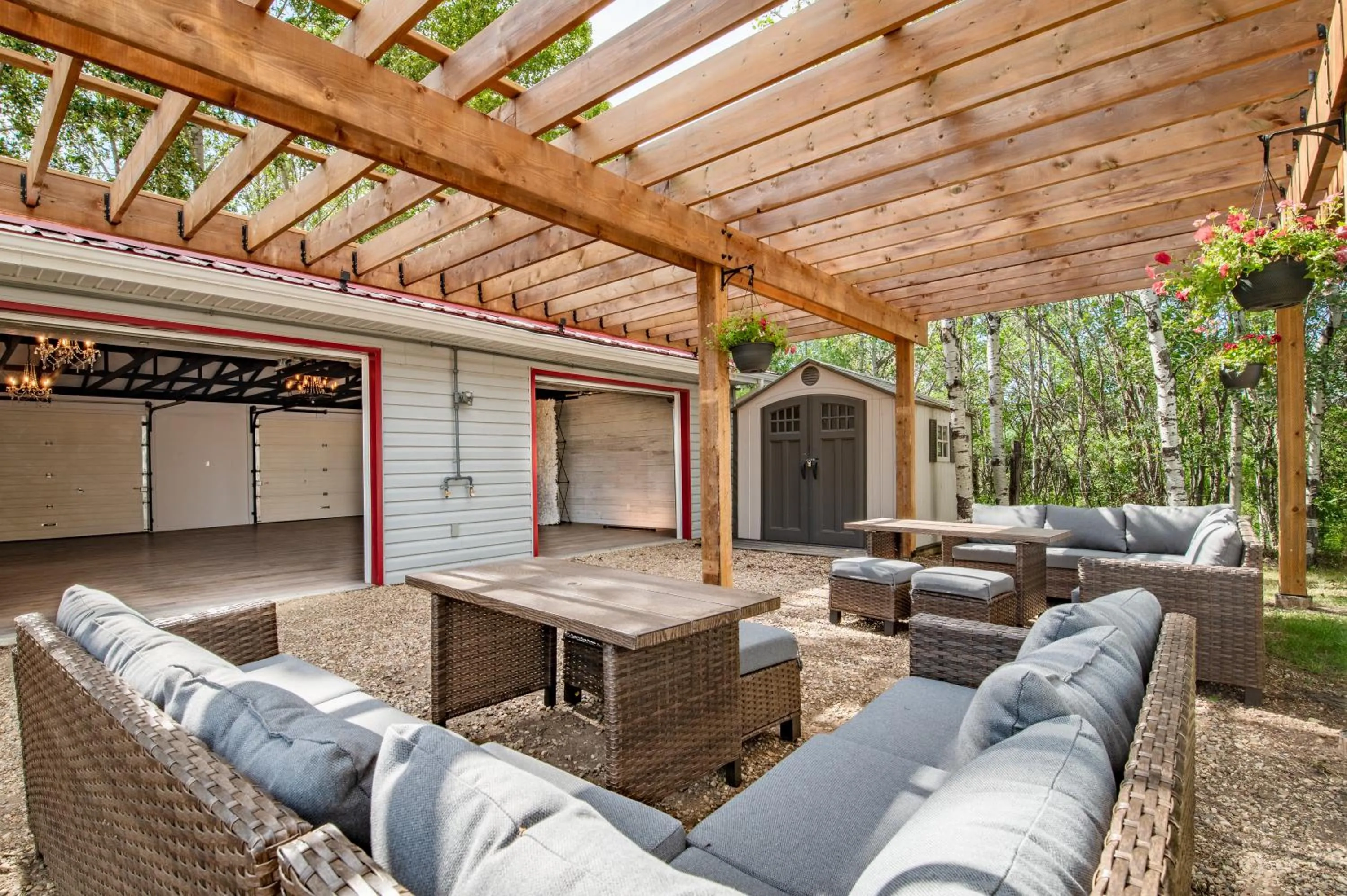Patio in Prairie Junction Rustic Cabins Stettler