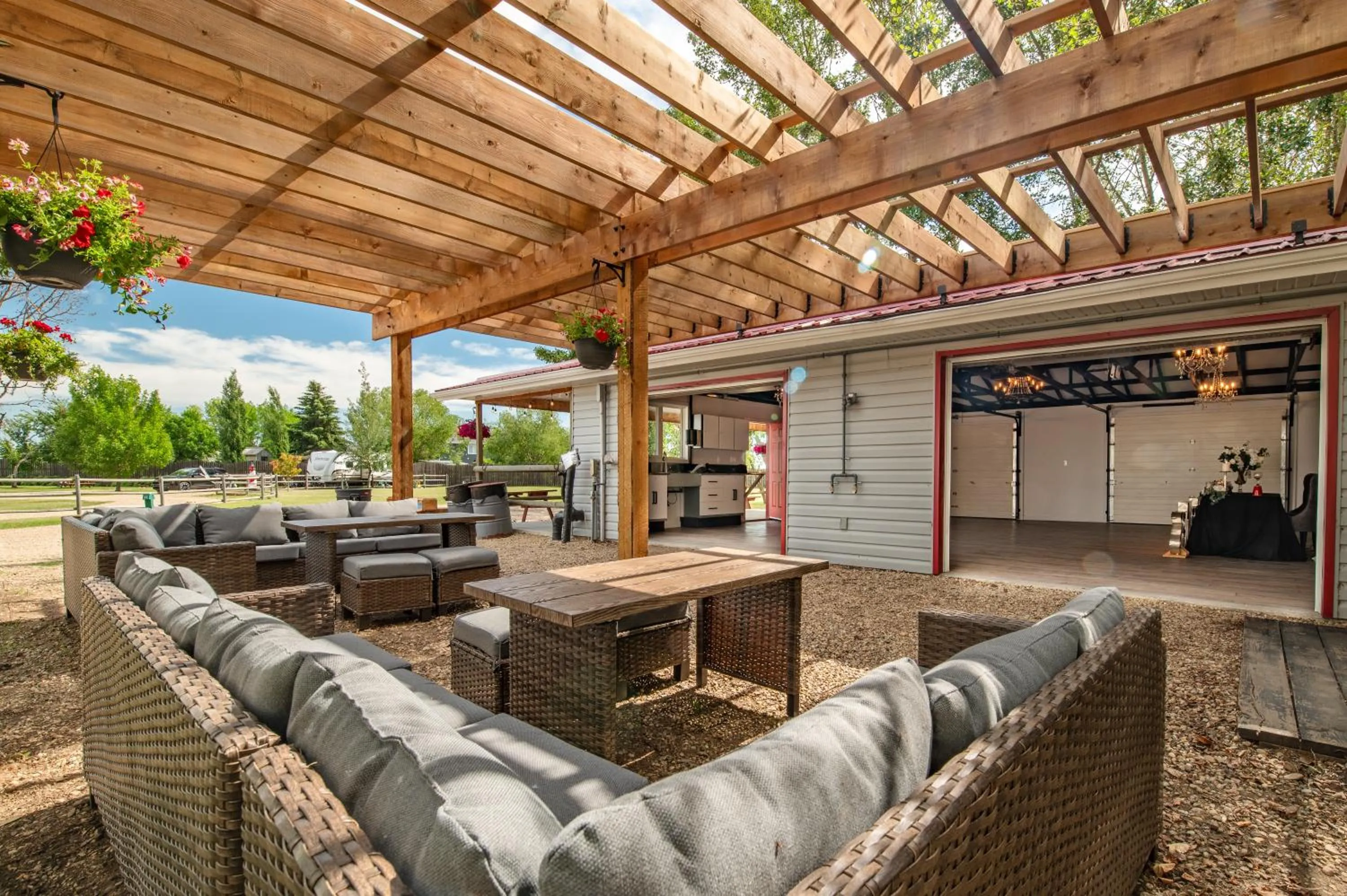 Patio in Prairie Junction Rustic Cabins Stettler