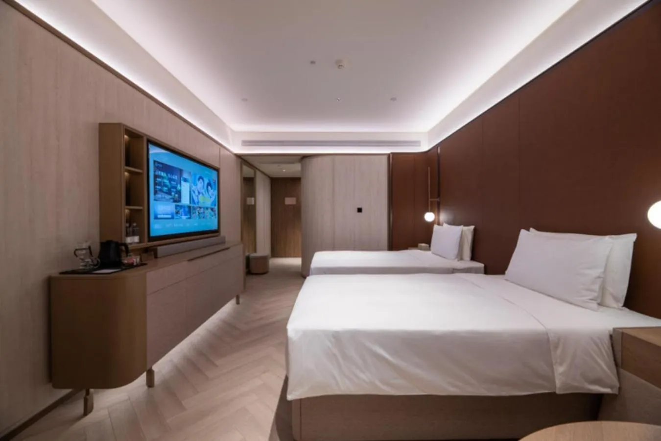 Bed in Crystal Orange Beijing Tiantan hospital and Head quarters Hotel